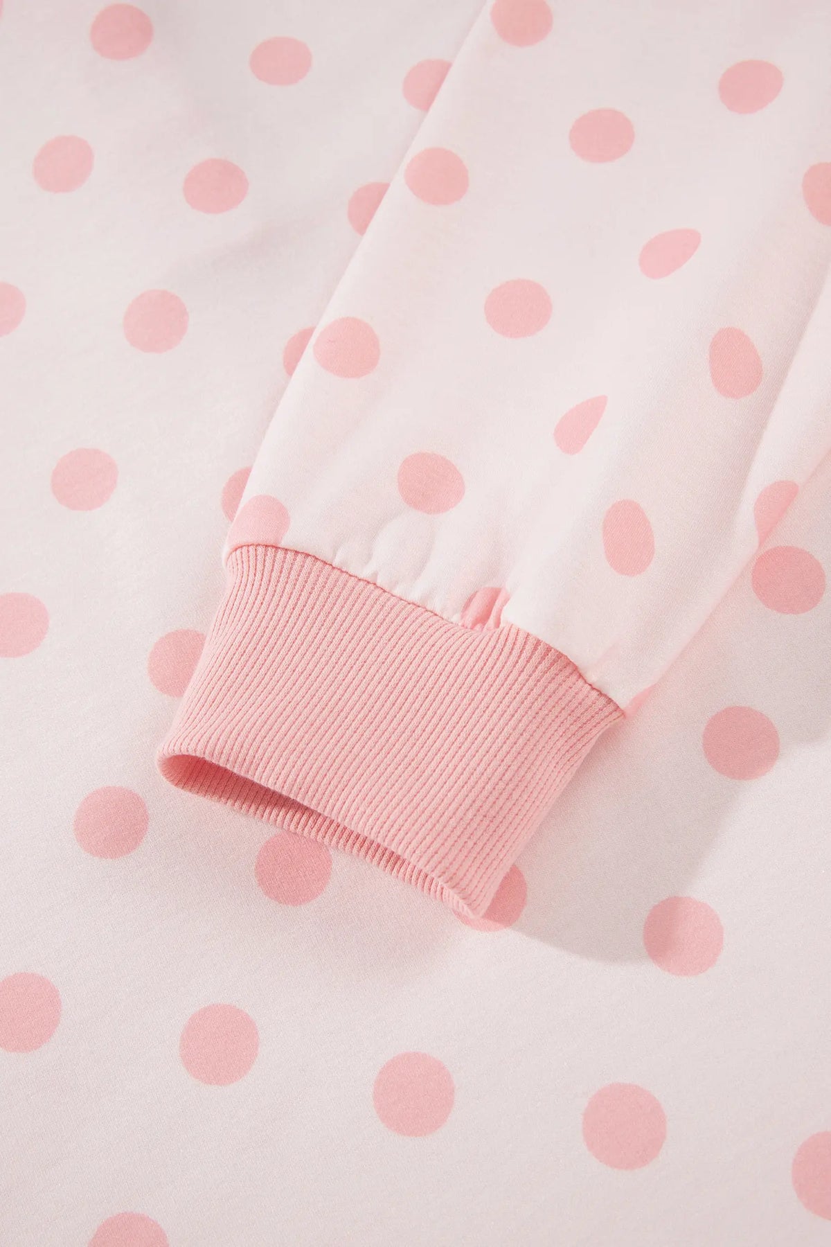 Polka Dot Drop Shoulder Polo Loose Pullover Patch Pocket Casual Shorts Set – Pink