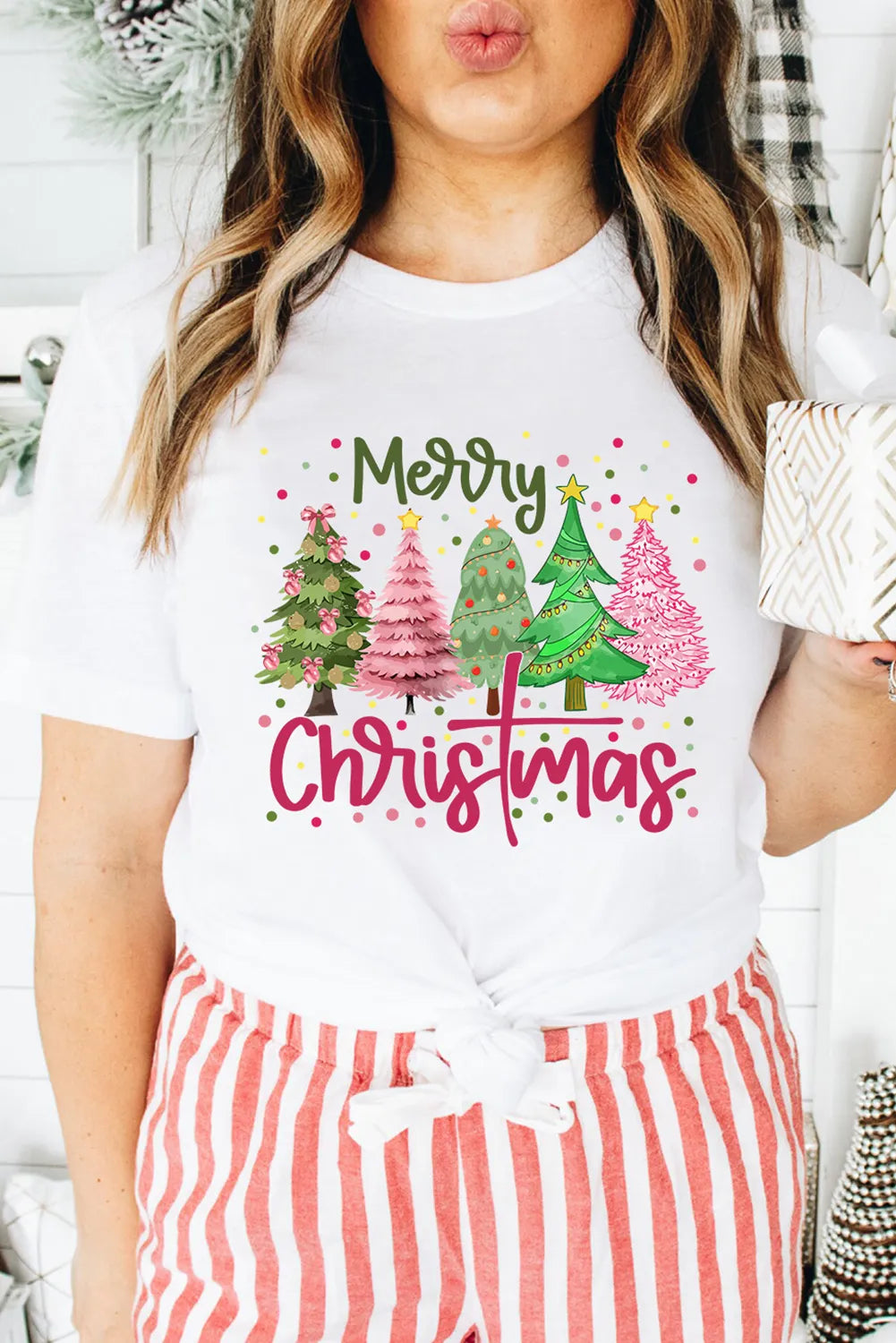 Merry Christmas Holiday Vibe Graphic Crewneck T Shirt