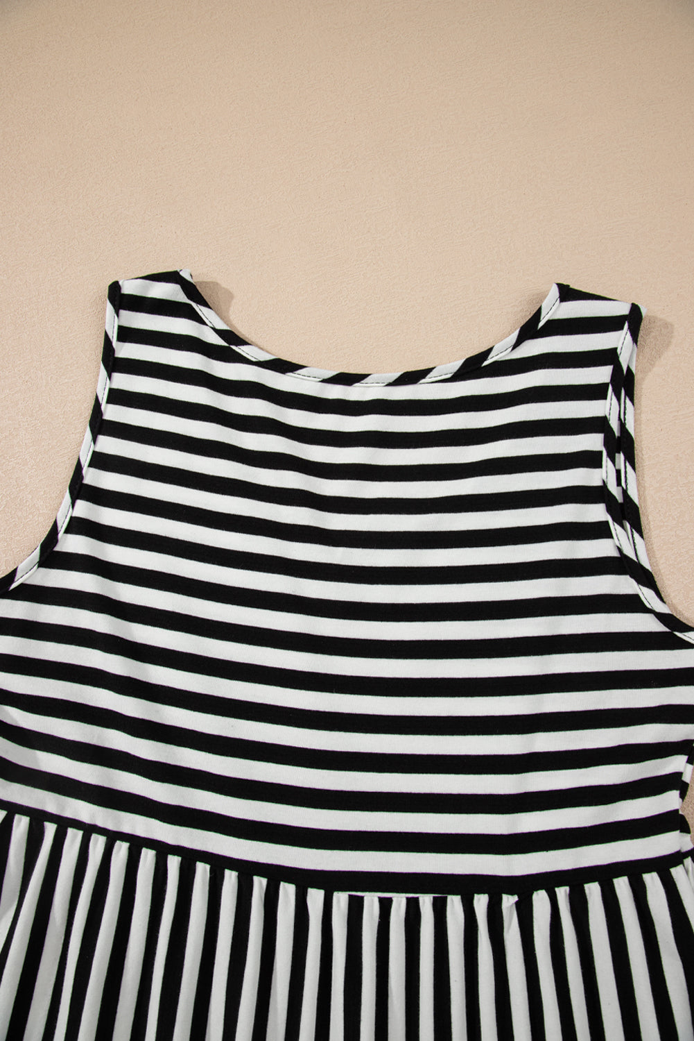 Stripe U-Neck Sleeveless Loose Fit Mini Dress eAura