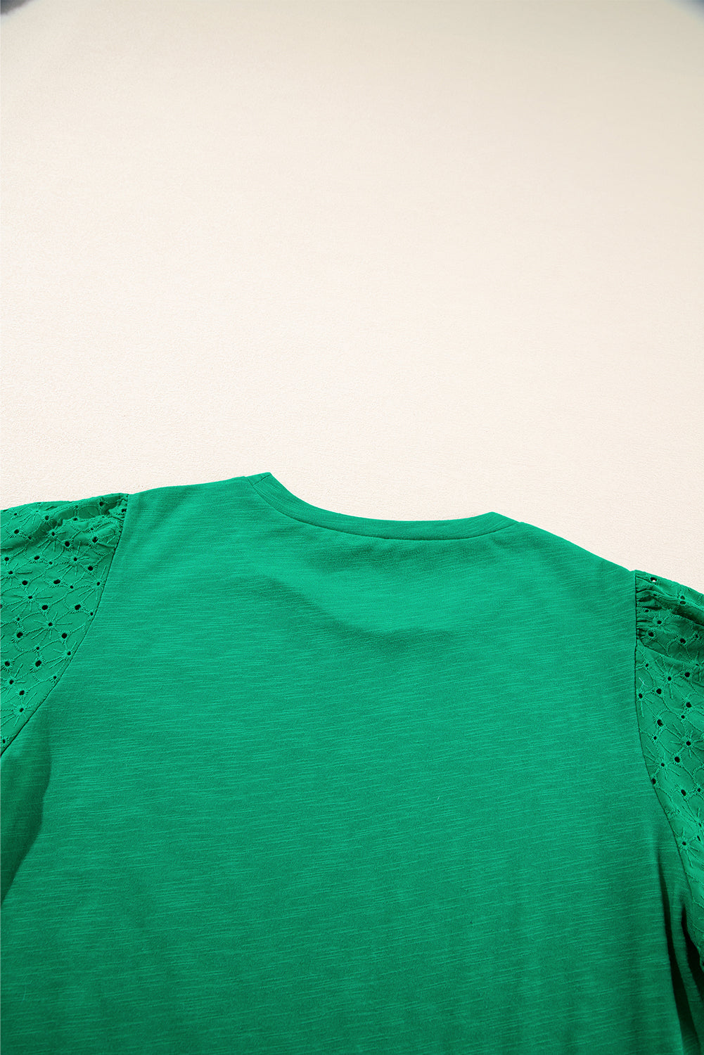 Bright Green Eyelet Embroidered Patchwork Shift Top - Tops/Tops & Tees