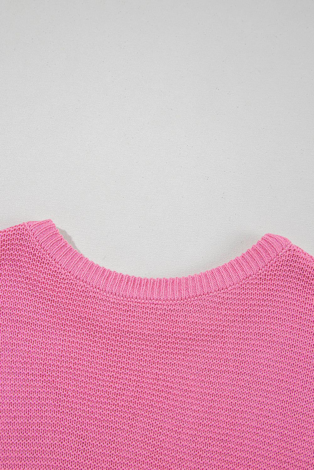 Sachet Pink Solid Color Sweater Tee with Side Slits BB Fashion Outlet