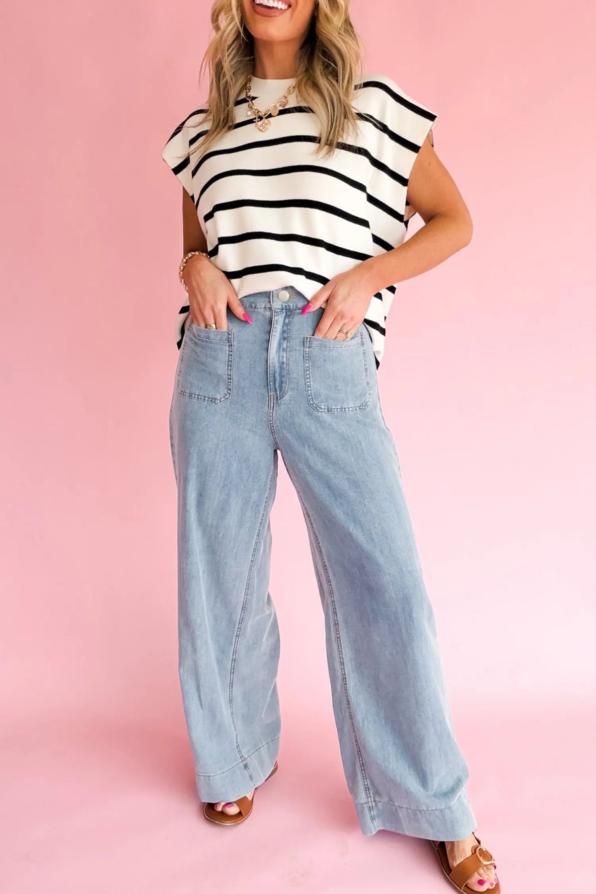 Solid Full-Length Regular Pocket Detail Wholesale Denim Jeans – Beau Blue