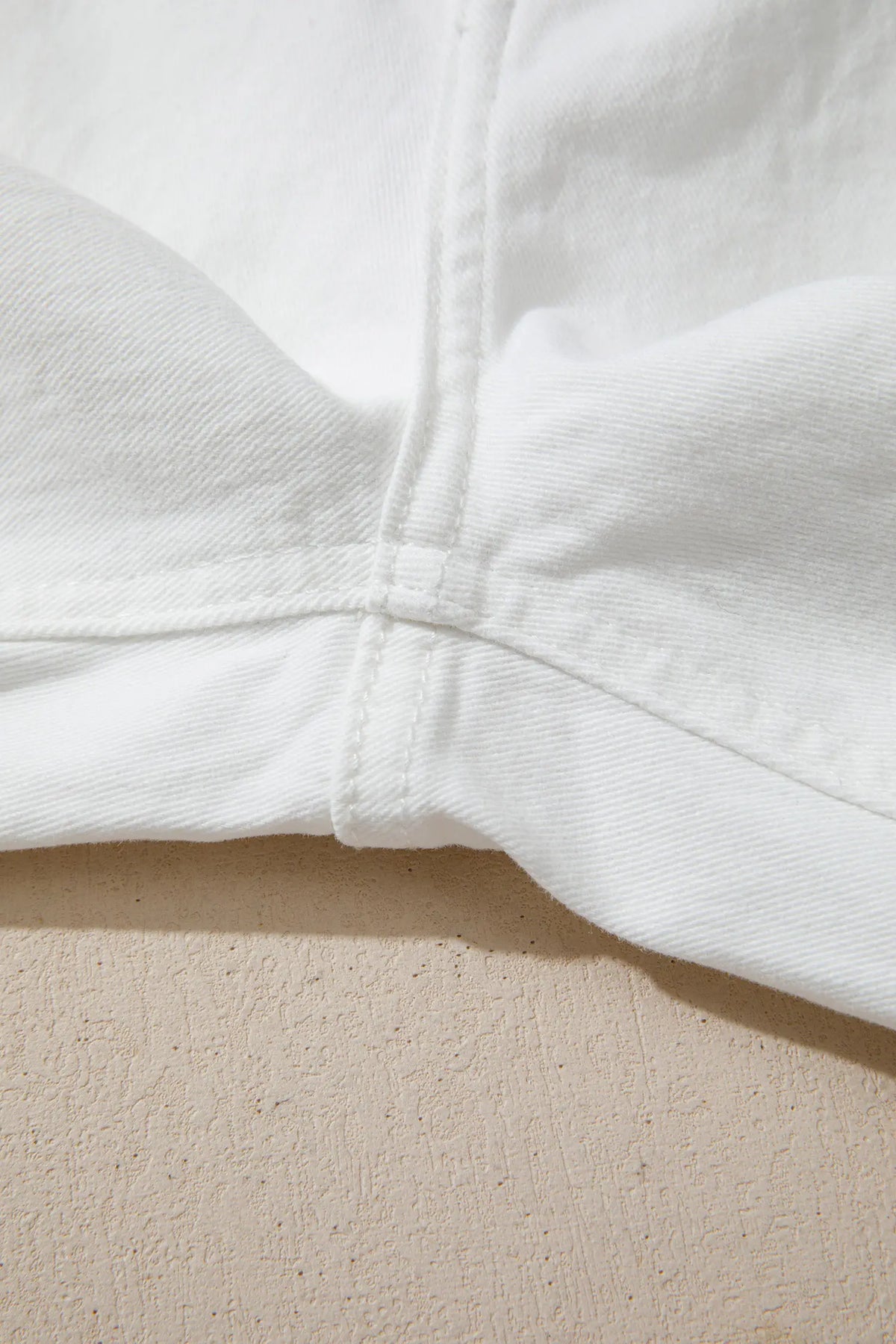 Solid Colour Loose Casual Jeans – White
