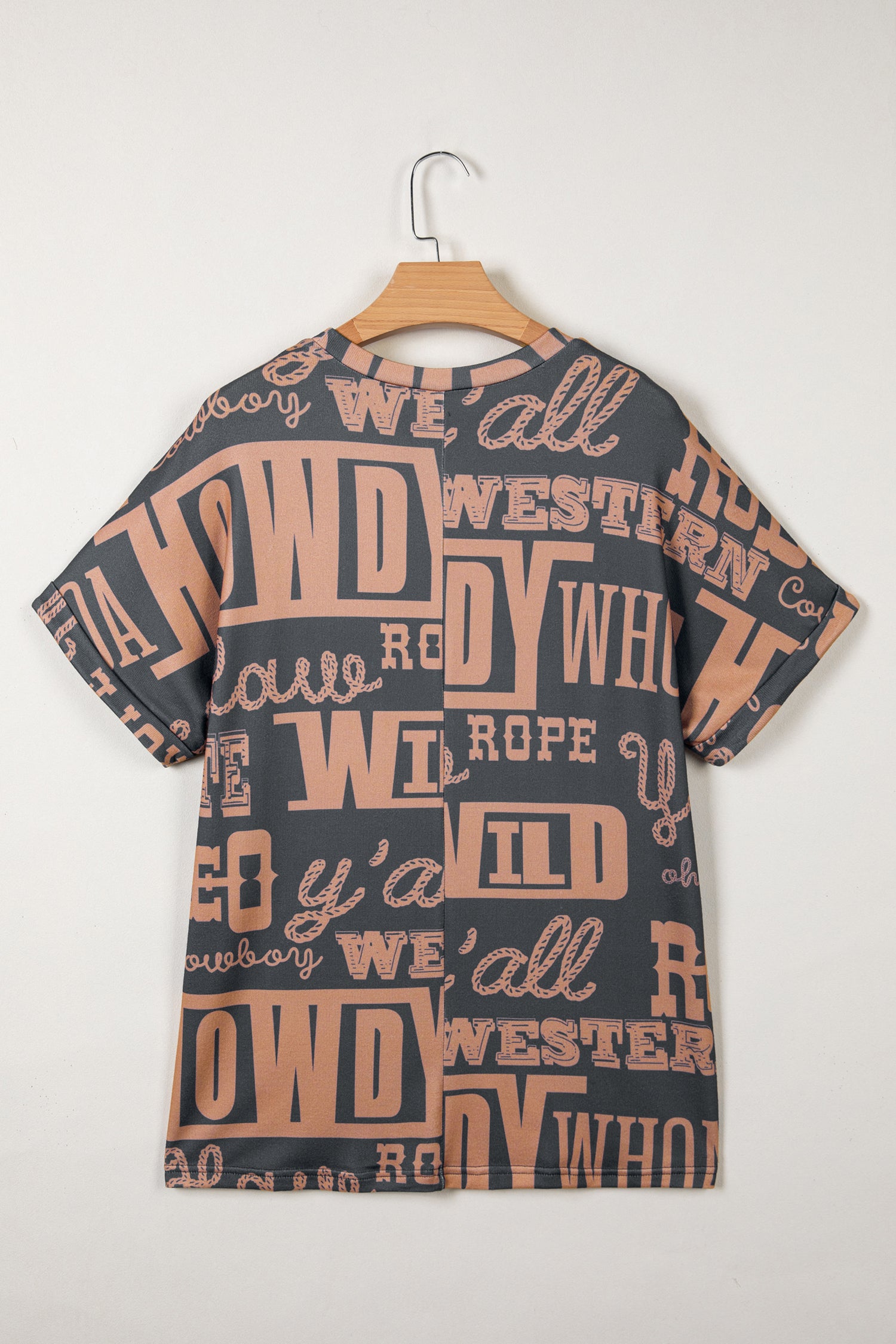 Howdy Cowboy Letter Printed Western Fashion Tee