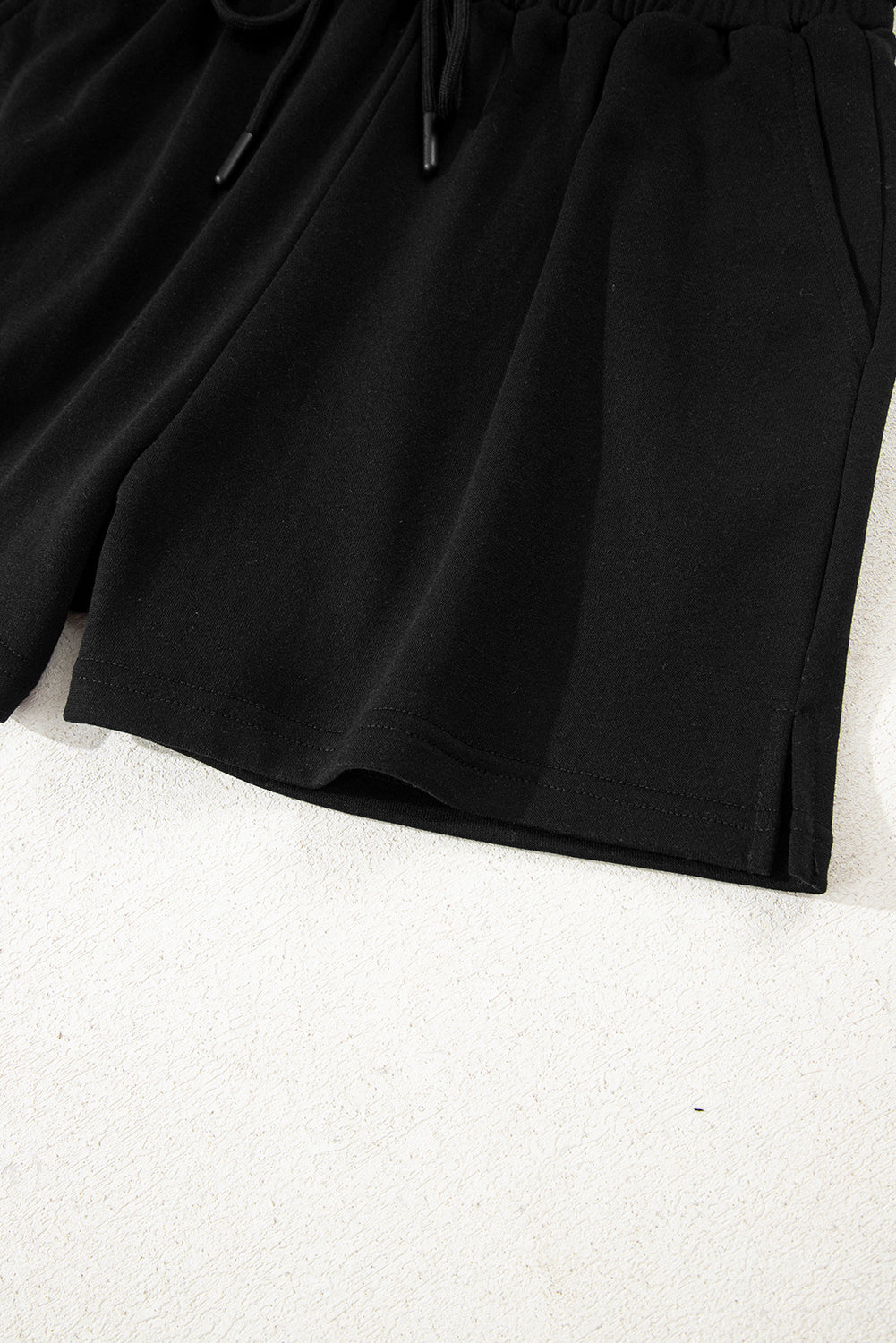 Varsity Striped Sleeve Drop Shoulder Sweatshirt and Shorts Co-ord Set eAura