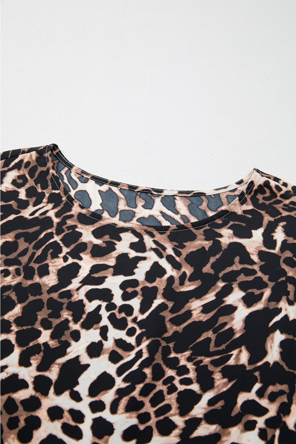 Brown Animal Print Colour Contrast Edge Loose Fit Trousers Set eAura