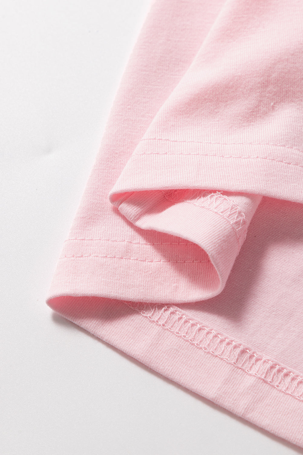 Light Pink Scoop Neck Bubble Sleeve Tee eAura