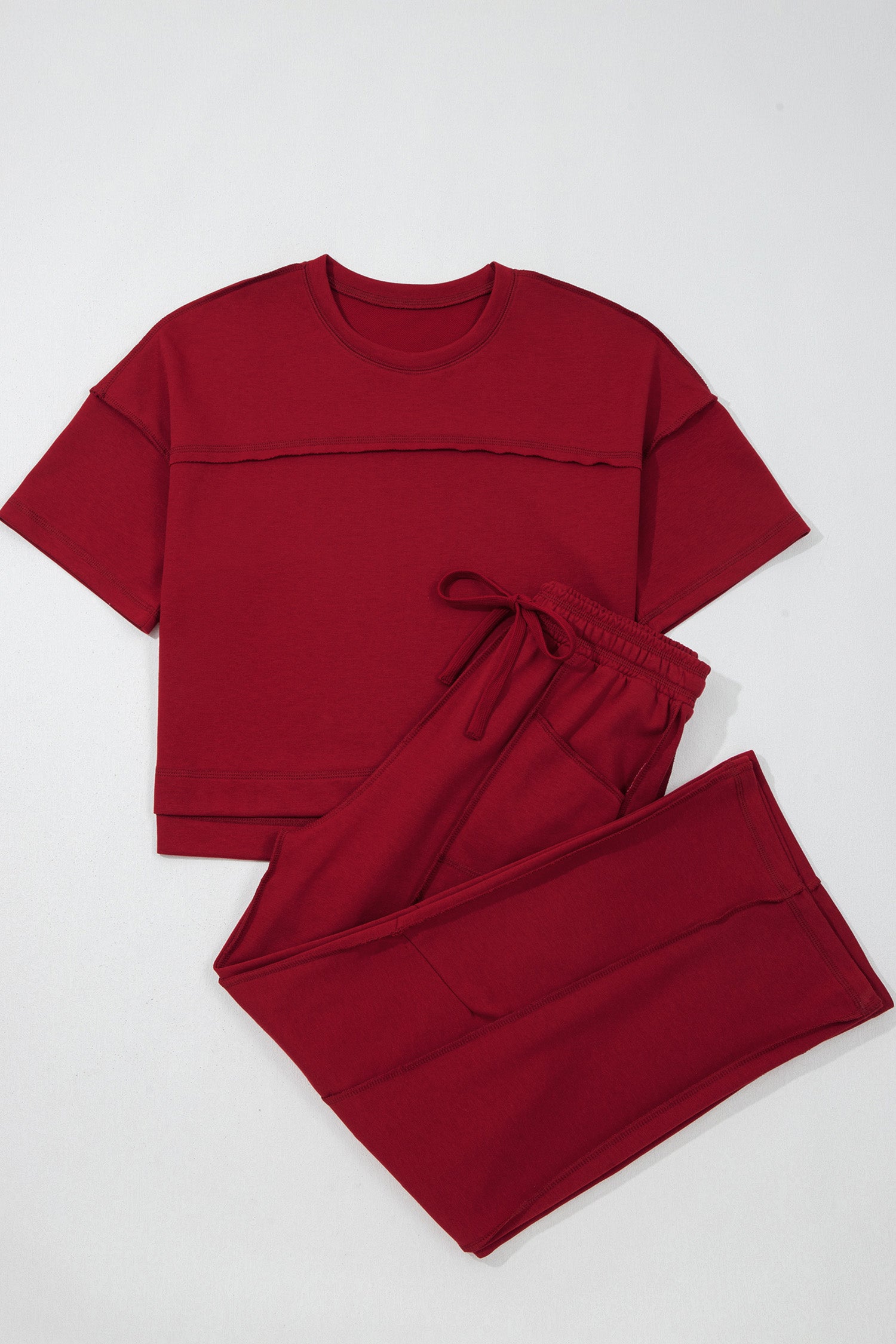 Drop Shoulder Boxy Tee and Barrel Pants Set