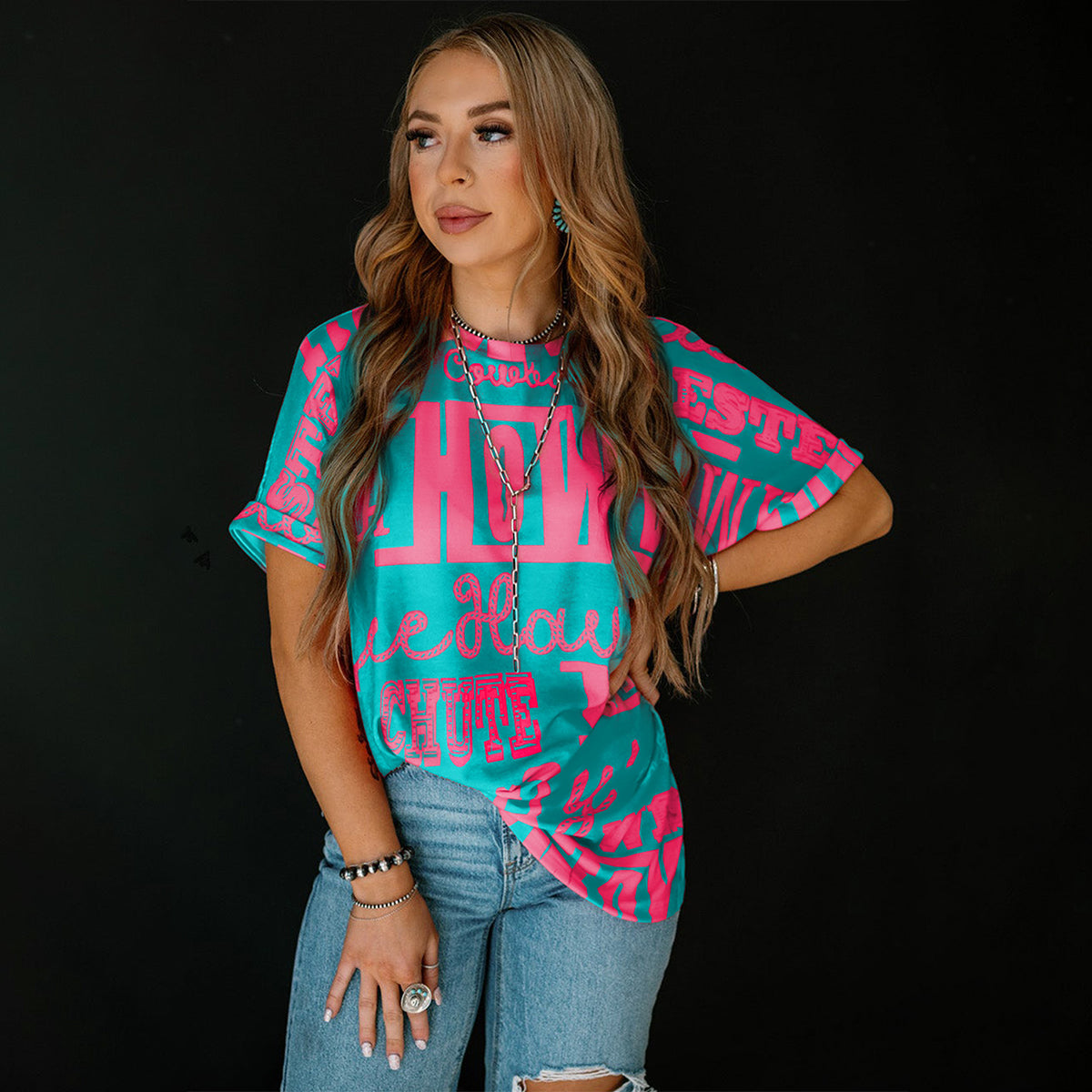 Howdy Cowboy Letter Printed Western Fashion Tee