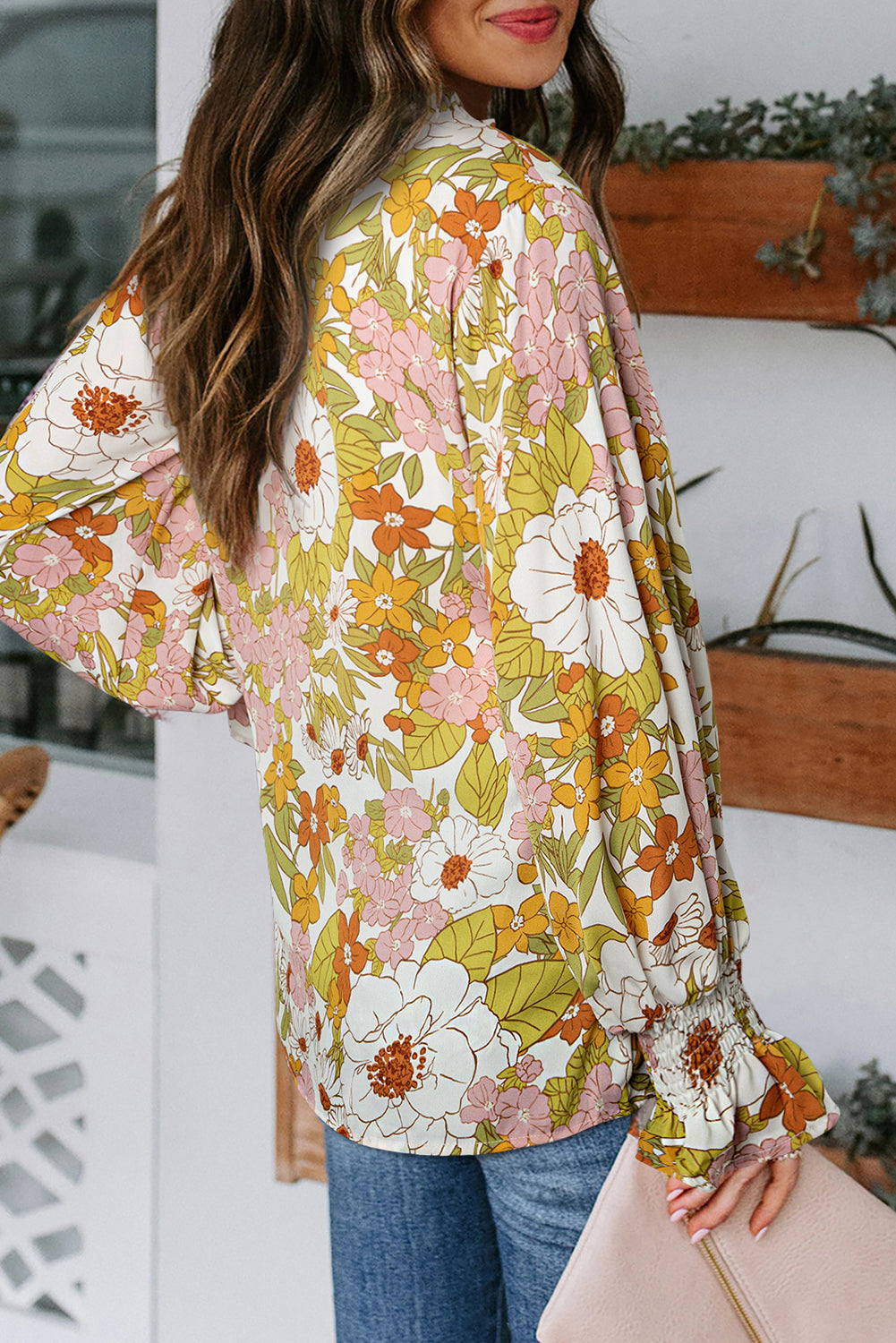 Cakewalk Floral Smocked Blouse