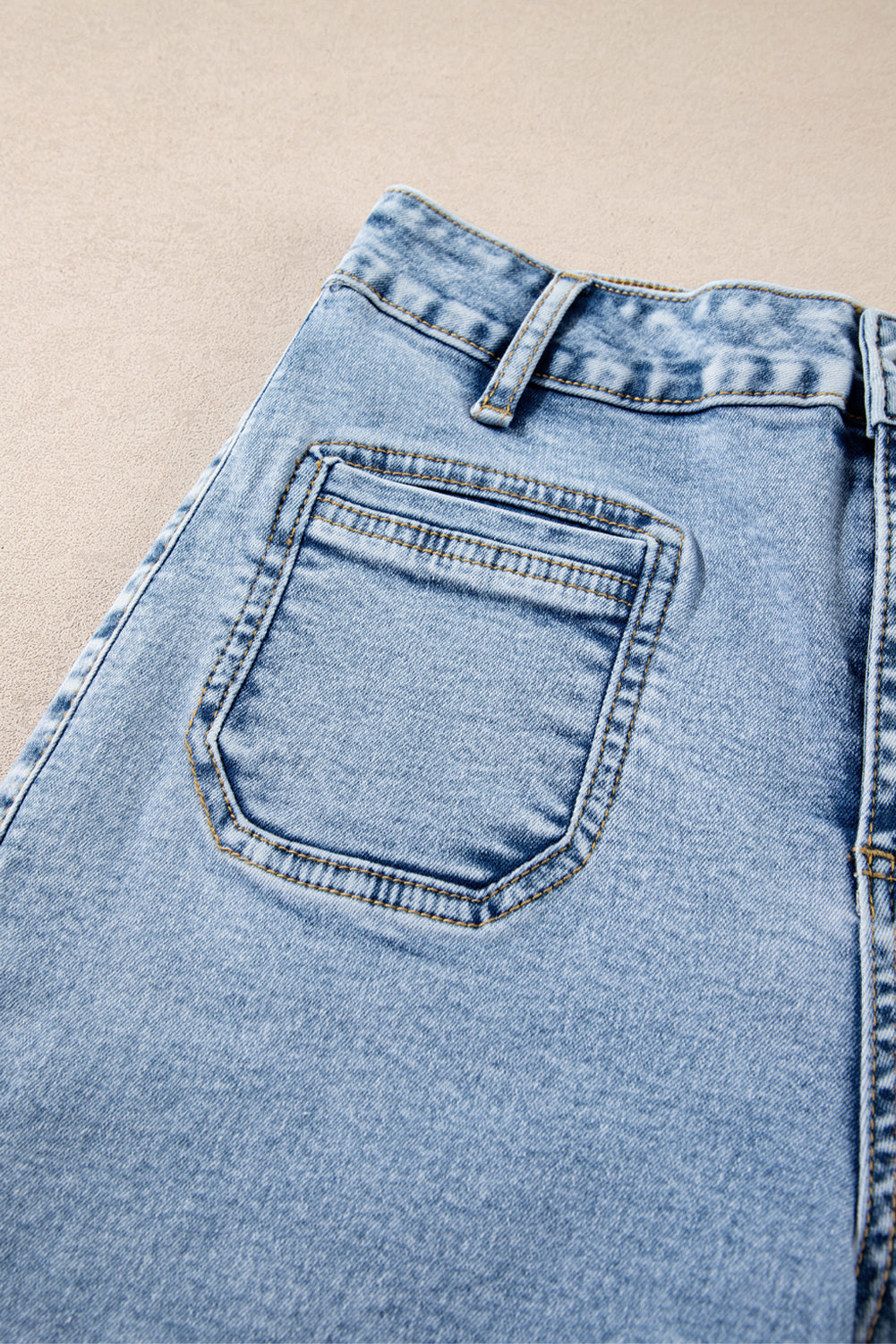 Patch Pocket Straight Leg Loose Jeans - eAura