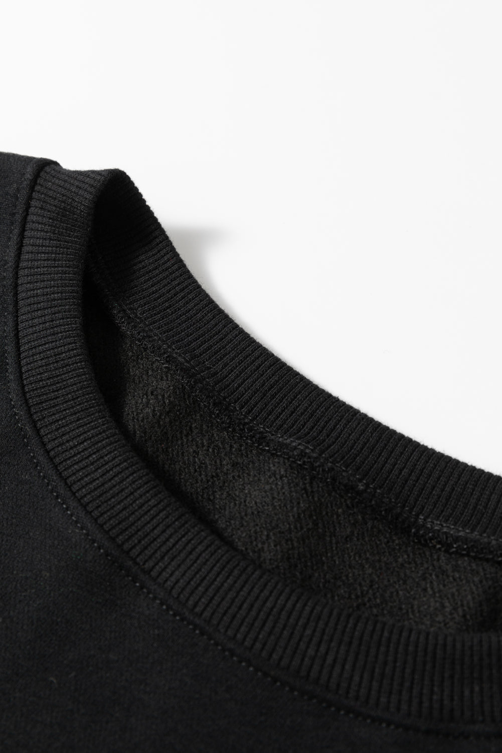 Black Loose Patchwork Crewneck Plus Size Sweatshirt BB Fashion Outlet