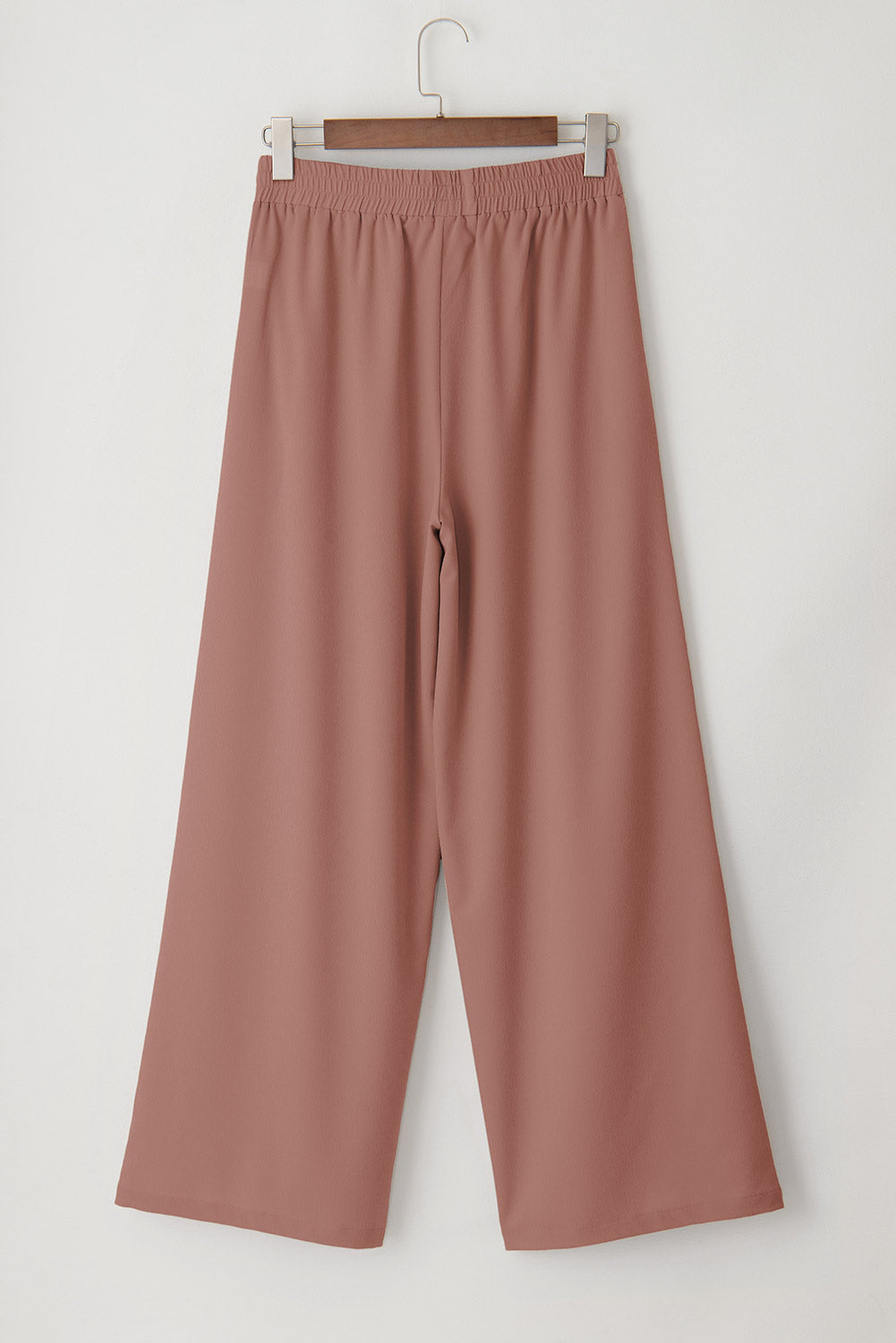Coffee High Waisted Tie Front Side Pocket Wide Leg Flowy Casual Pants Dear-Lover Dropshipping