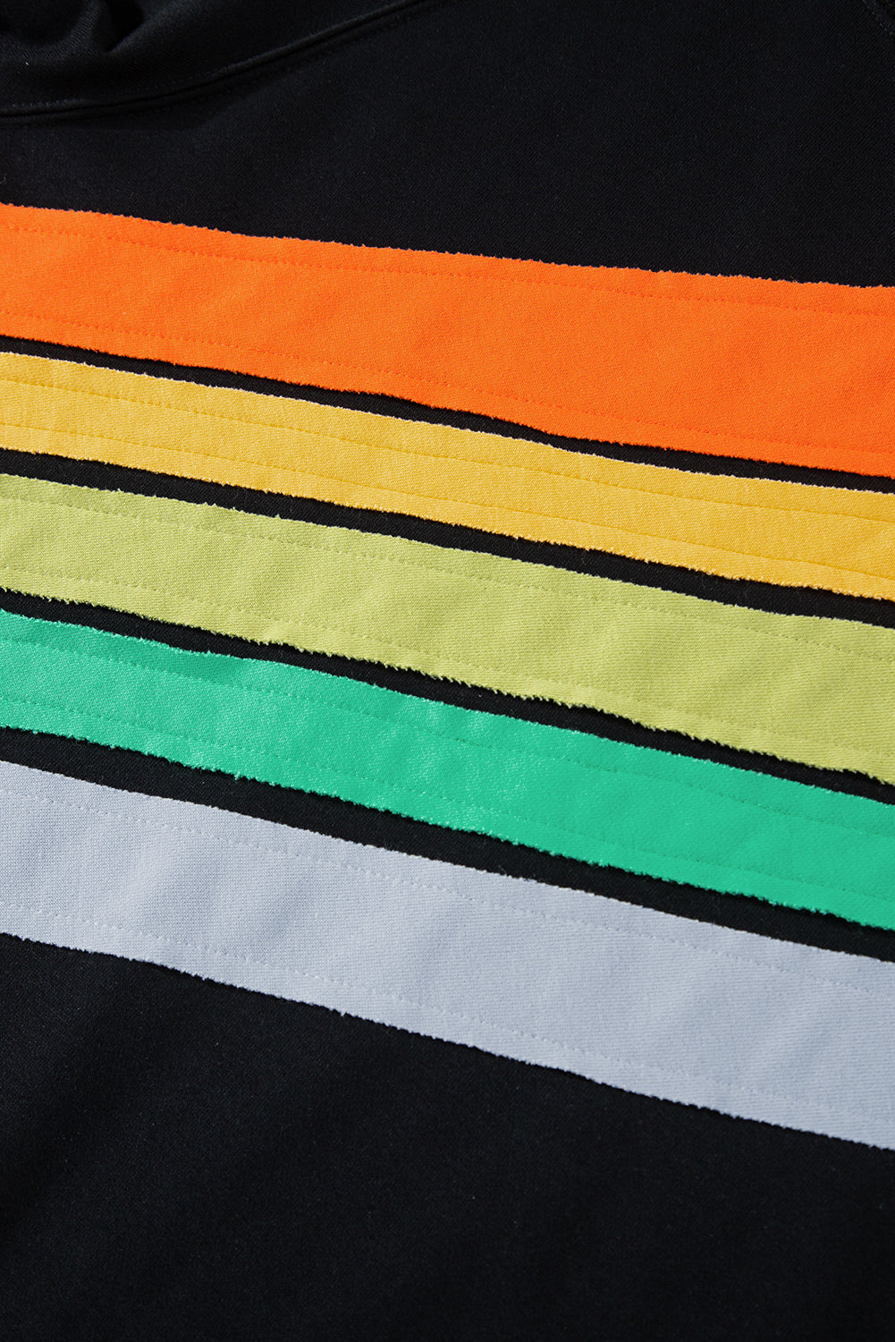 Black Rainbow Raglan Sleeve Crew Neck Plus Size Sweatshirt Beagle Boutique Fashion Outlet