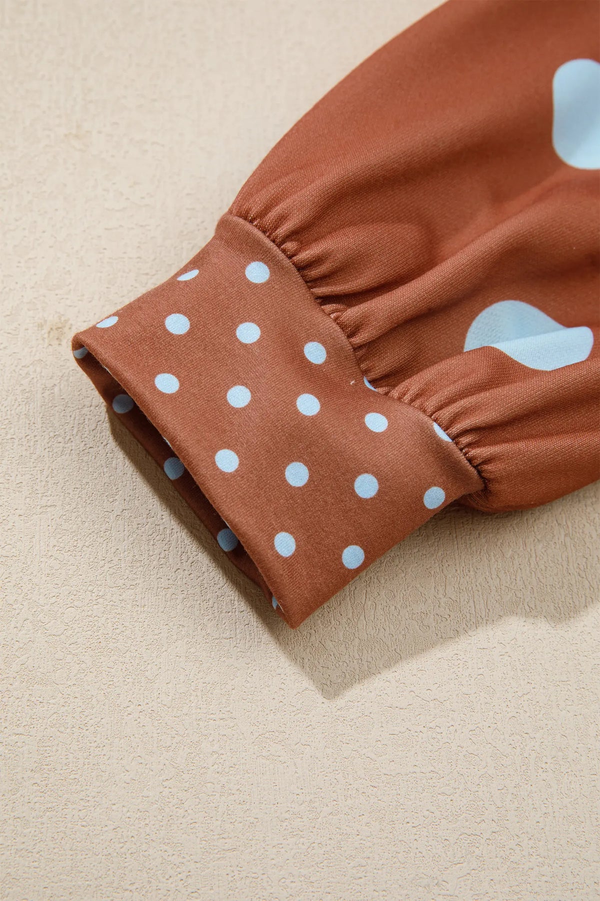 Polka Dot Print Contrast Detail Oversized Tunic Sweatshirt – Pink