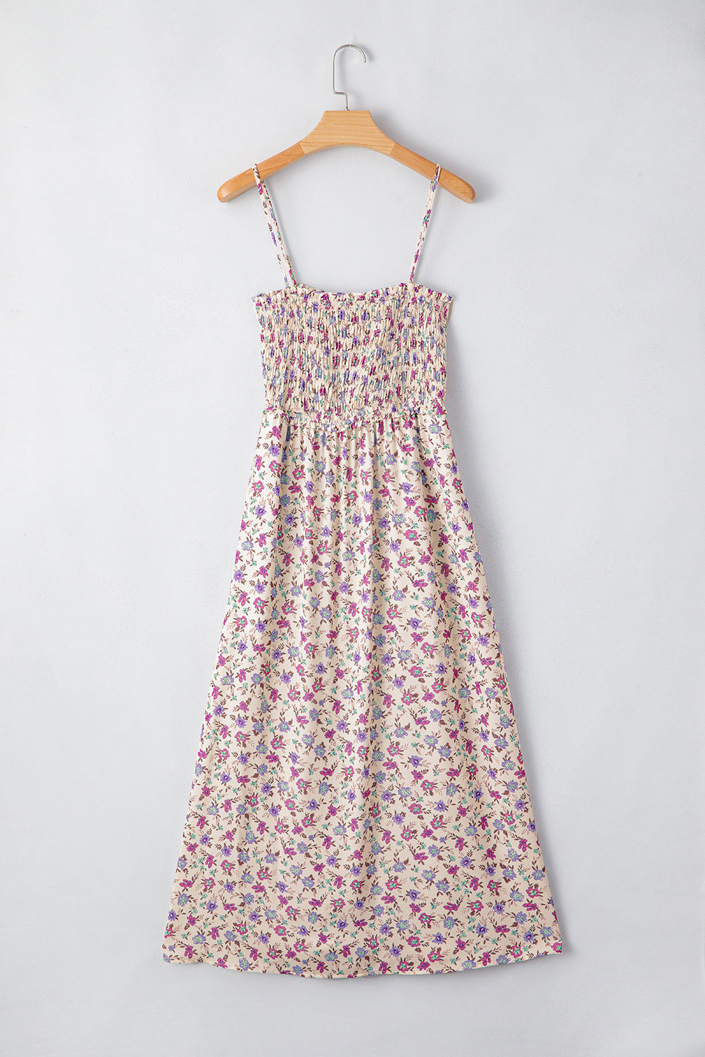 Multicolour Bohemian Ditsy Floral Smocked Fit Flare Sundress eAura