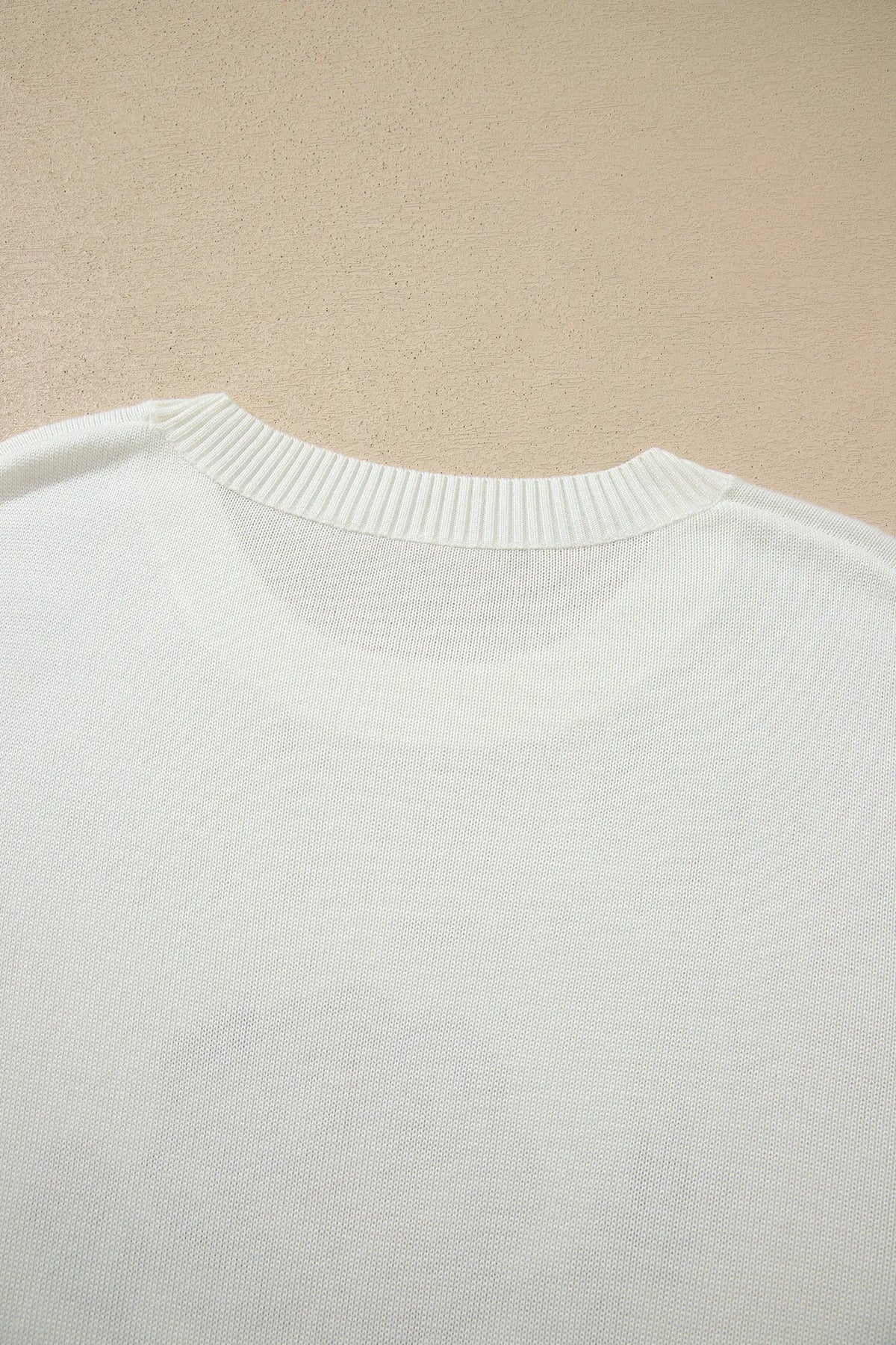 Western Floral Dropped Shoulder Lightweight Knit Sweater – White