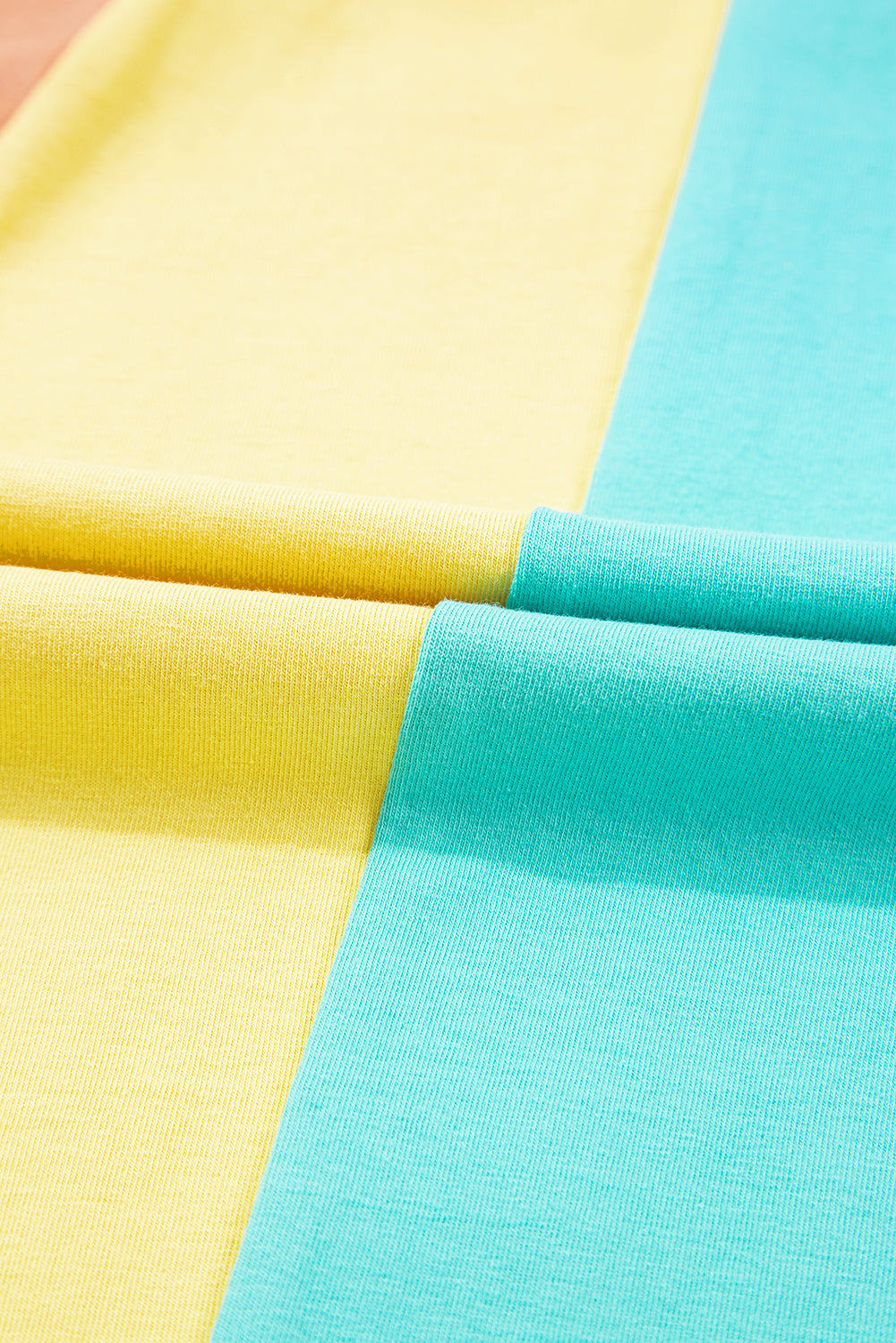 Rose Red Colour Block Ruffled Crew Neck Loose Fit T Shirt eAura