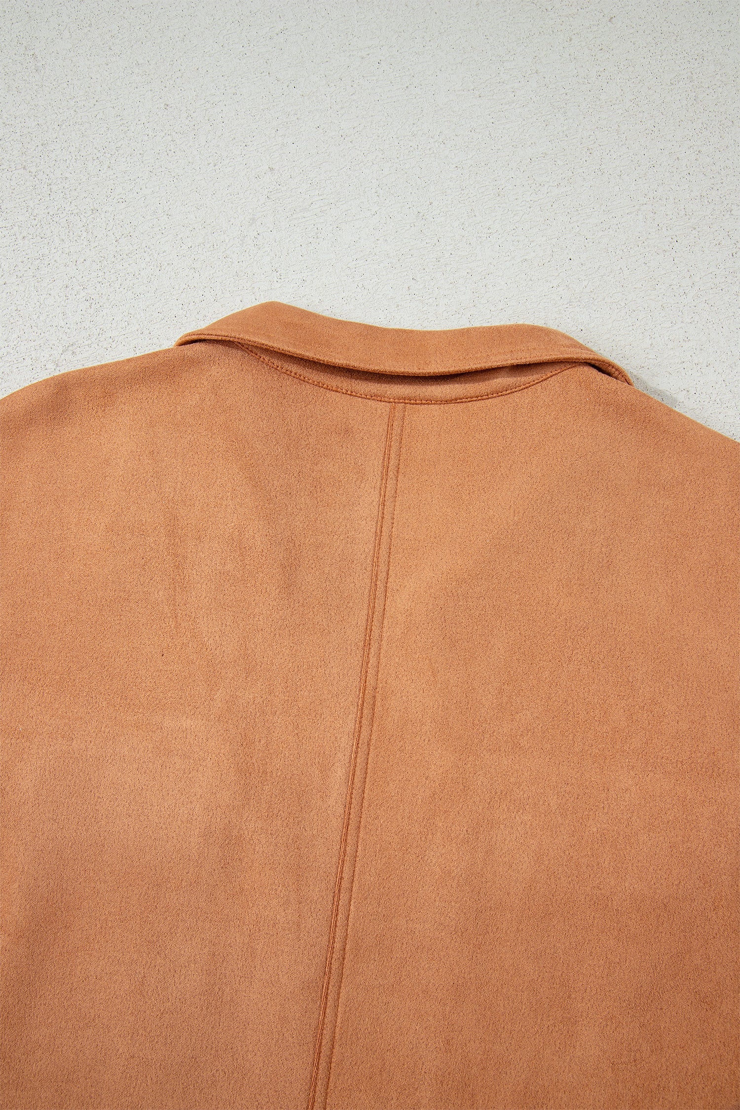 Collared V-Neck Faux Suede Short Sleeve Shift Mini Dress - eAura