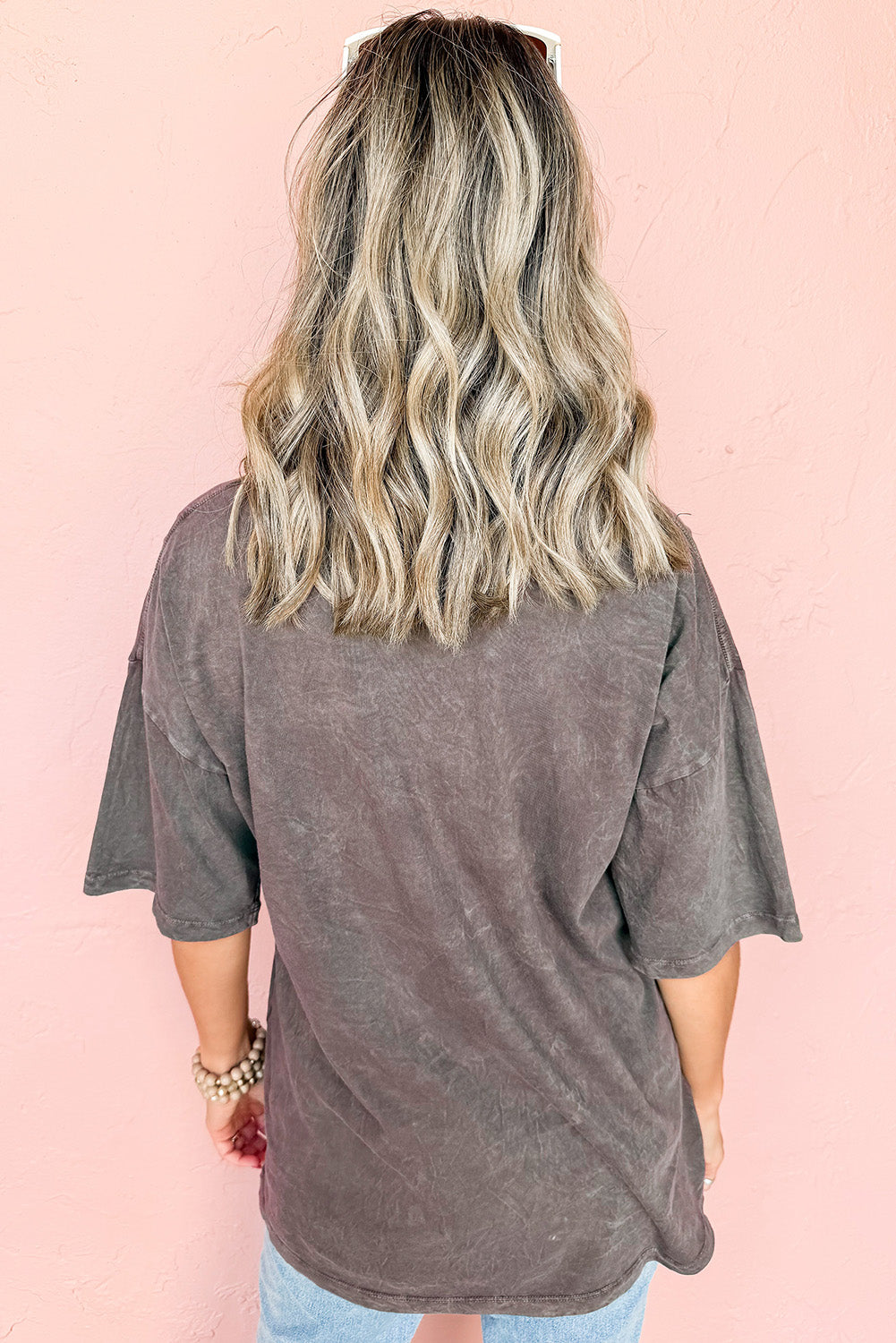 Medium Grey Vintage Cheetah Printed Mineral Wash Graphic Tee eAura