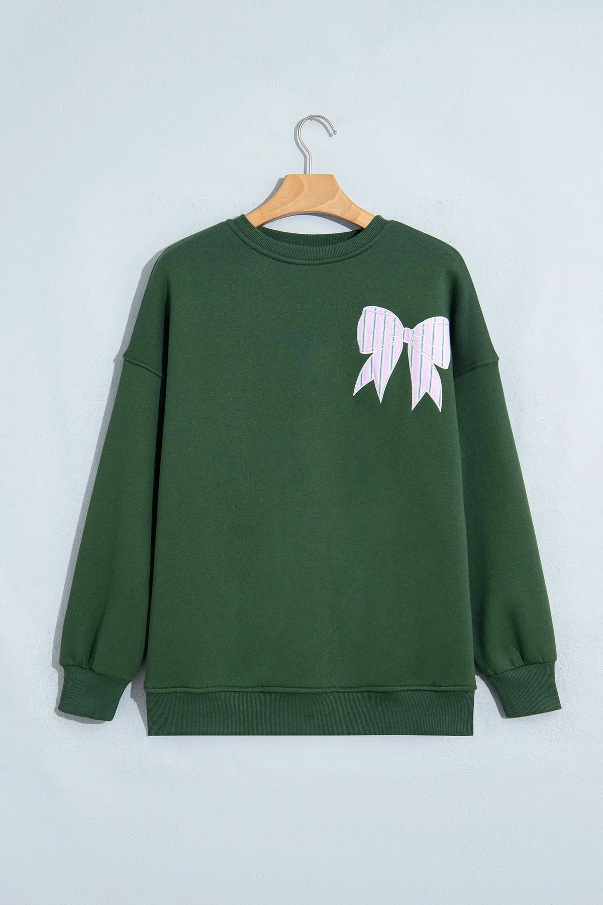 Striped Bow Graphic Oversized Sweatshirt