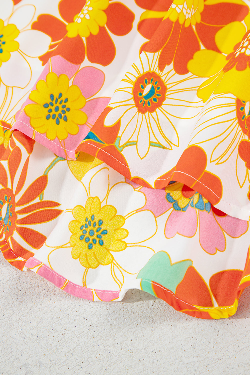 Abstract Print V-Neck Half Sleeve Blouse