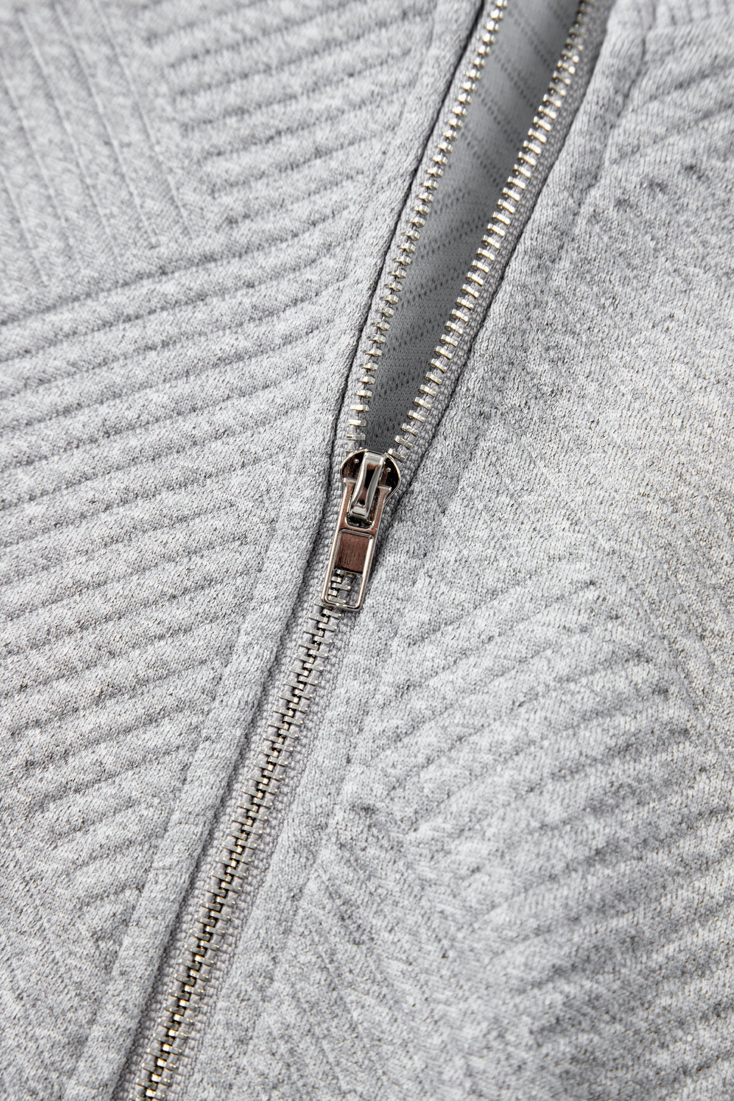 Textured Half Zip Loose Sweatshirt - eAura