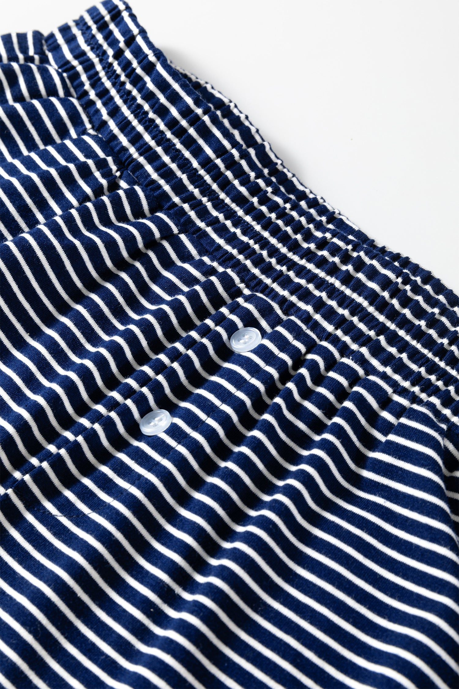 Stripe Drop Shoulder Long Sleeve Tee and Buttoned Shorts Pyjama Set - Loungewear & Sleepwear/Pyjama