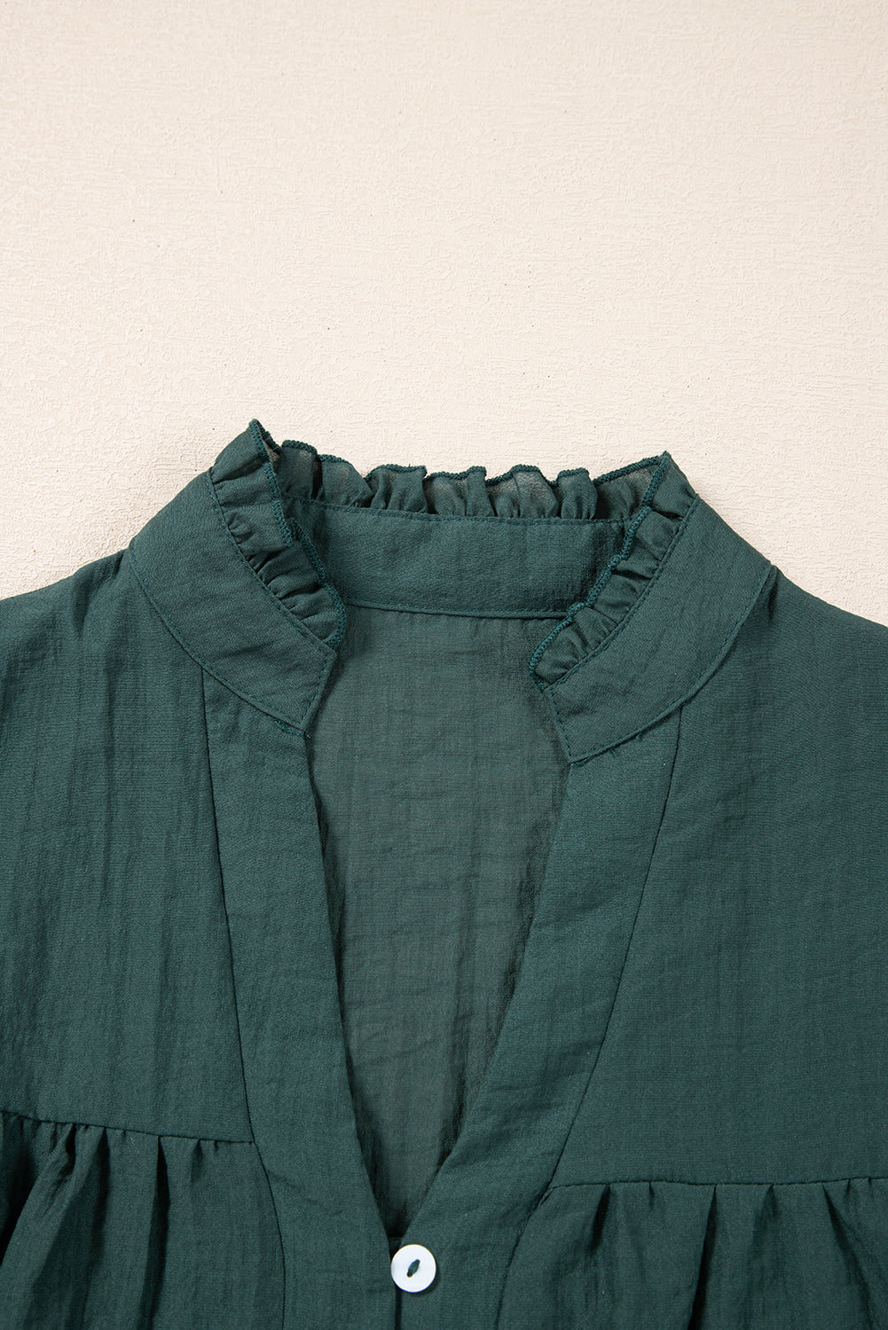 Skobeloff Frilled V Neck Ruffled Cap Sleeve Blouse eAura