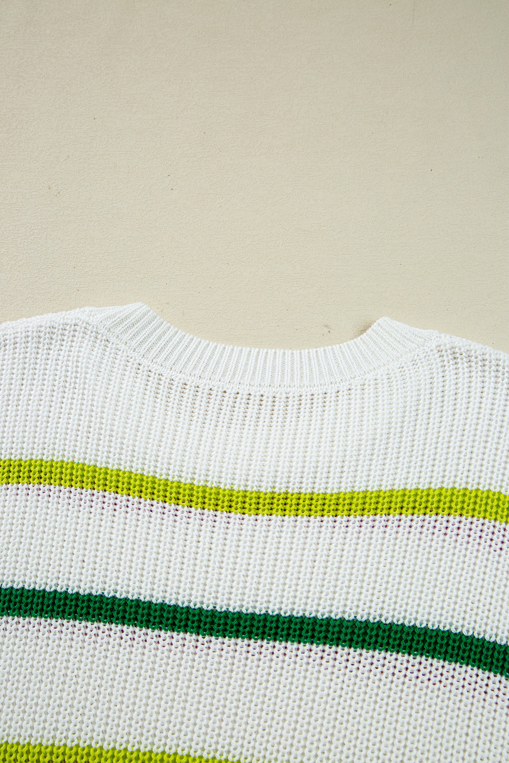 Stripe Drop Shoulder Crew Neck Sweater Contrast Colour eAura