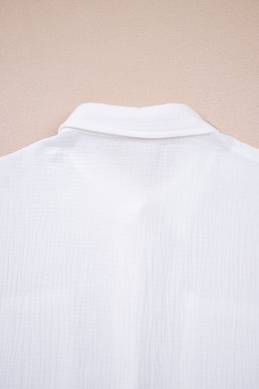 White Cotton Gauze Lace Patchwork Long Sleeve Shirt - eAura