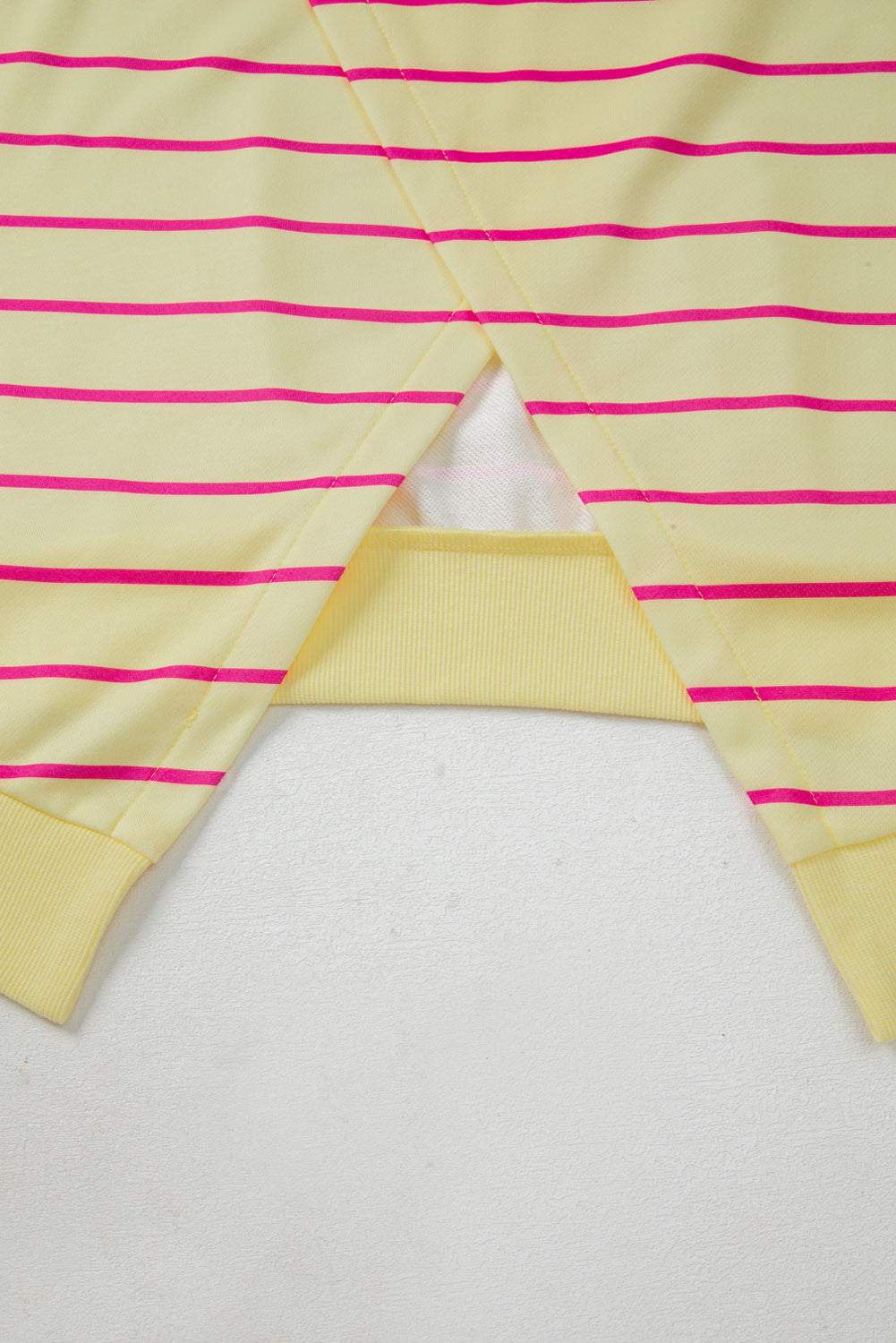 Striped Overlap Detail Drop Shoulder Pullover Sweatshirt eAura