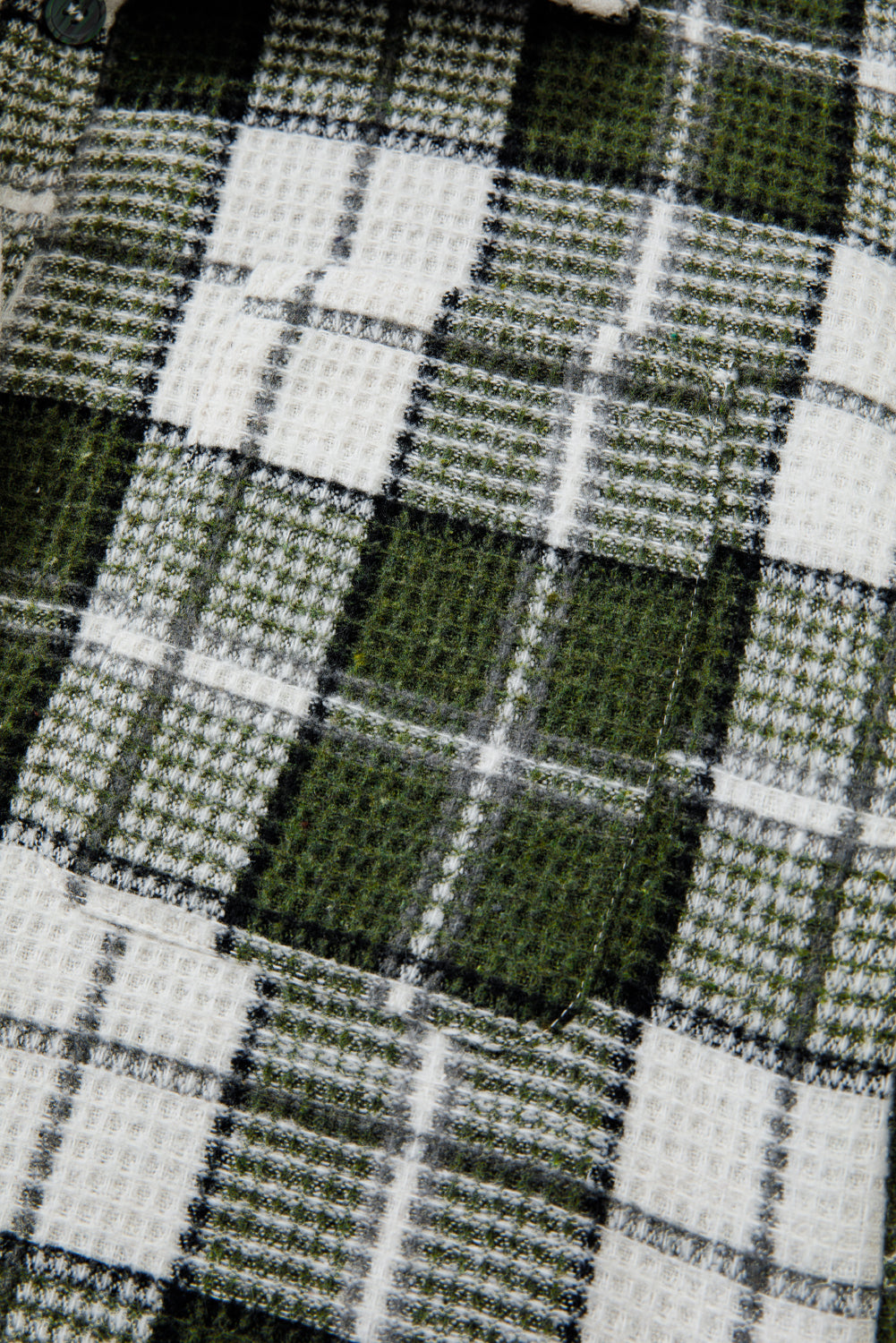 Plaid Print Textured Buttoned Shacket eAura