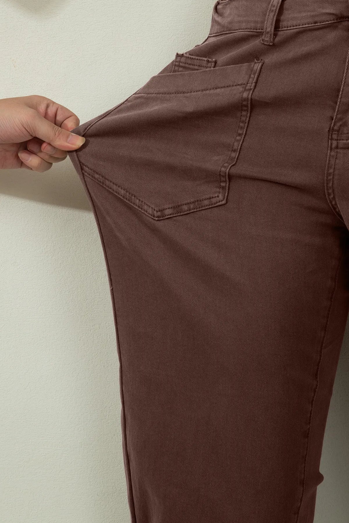 Solid Colour Square Patch Pocket Ankle-length Barrel Jeans – Beau Blue