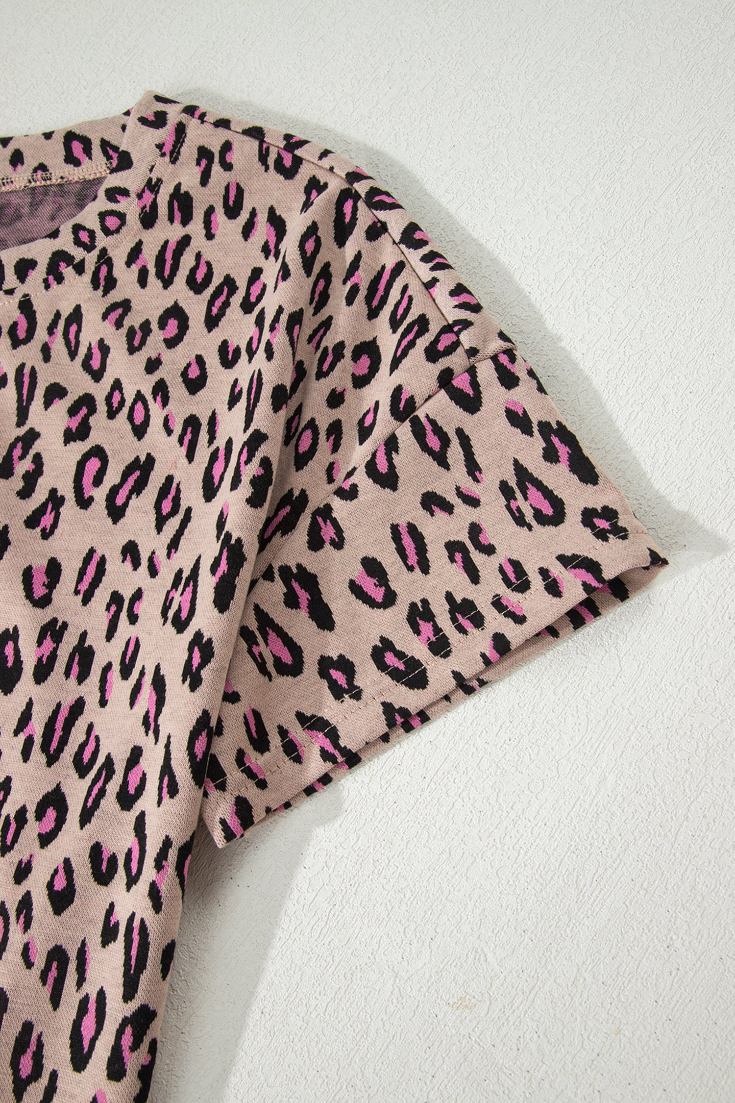 Leopard Print Casual Tee and Pants Co-ord Set