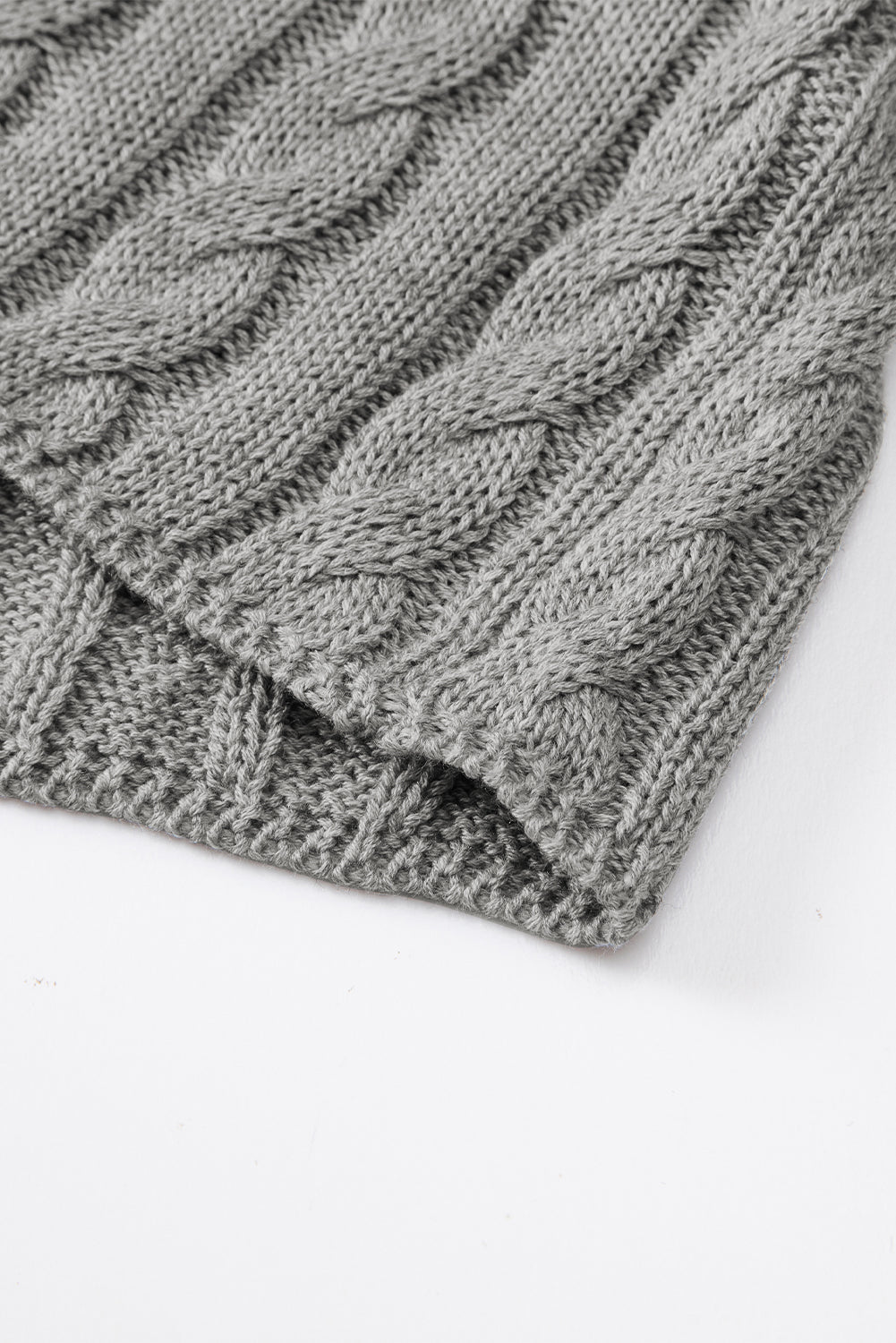 Black Crew Neck Cable Knit Short Sleeve Sweater eAura