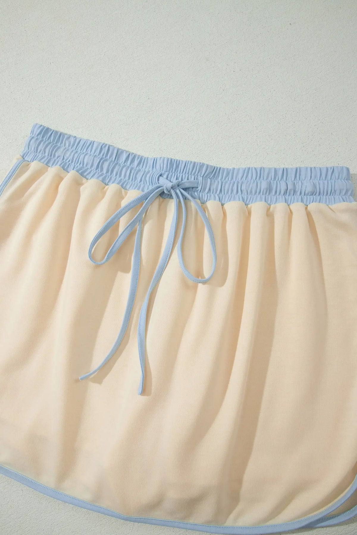 Apricot Colourblock Edge Drop Shoulder T Shirt and Skort 2Pcs Set – Beige
