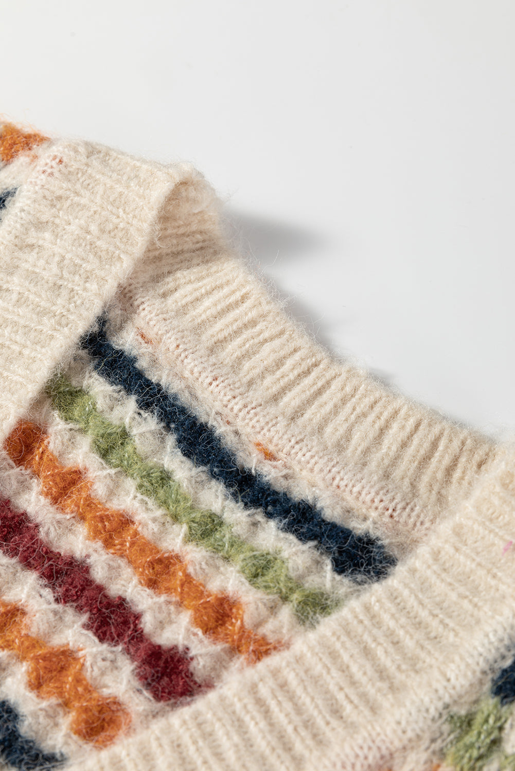 Multicolour Dotty Pattern Knit Button Front V-Neck Sweater Cardigan - eAura