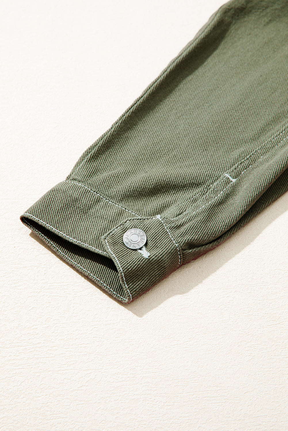 Patched Pocket Collared Button Front Boyfriend Denim Jacket eAura