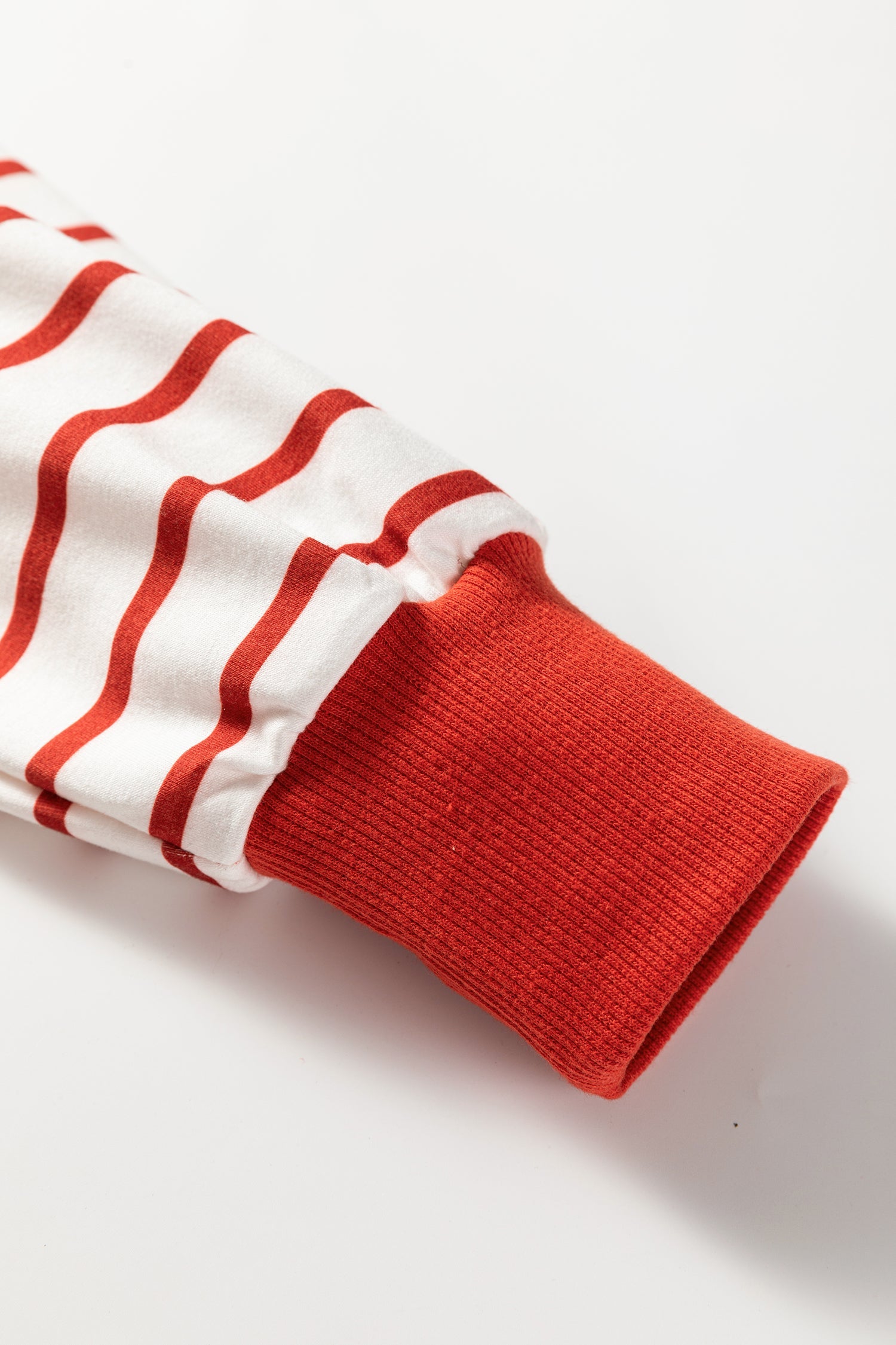 Orange Stripe Contrast Sleeve Drop Shoulder Sweatshirt - eAura