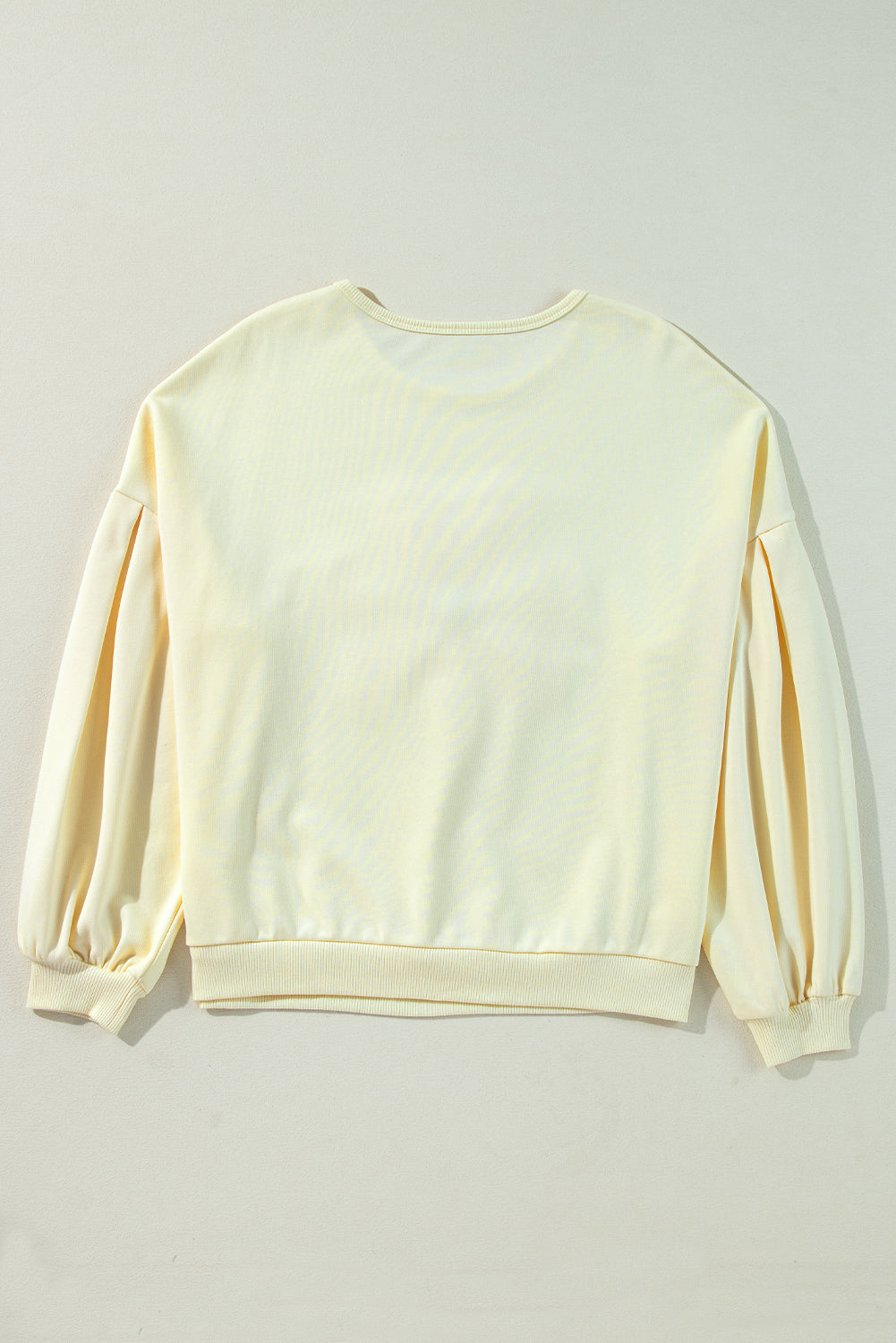 Tinsel Flower Dropped Puff Sleeve Sweatshirt