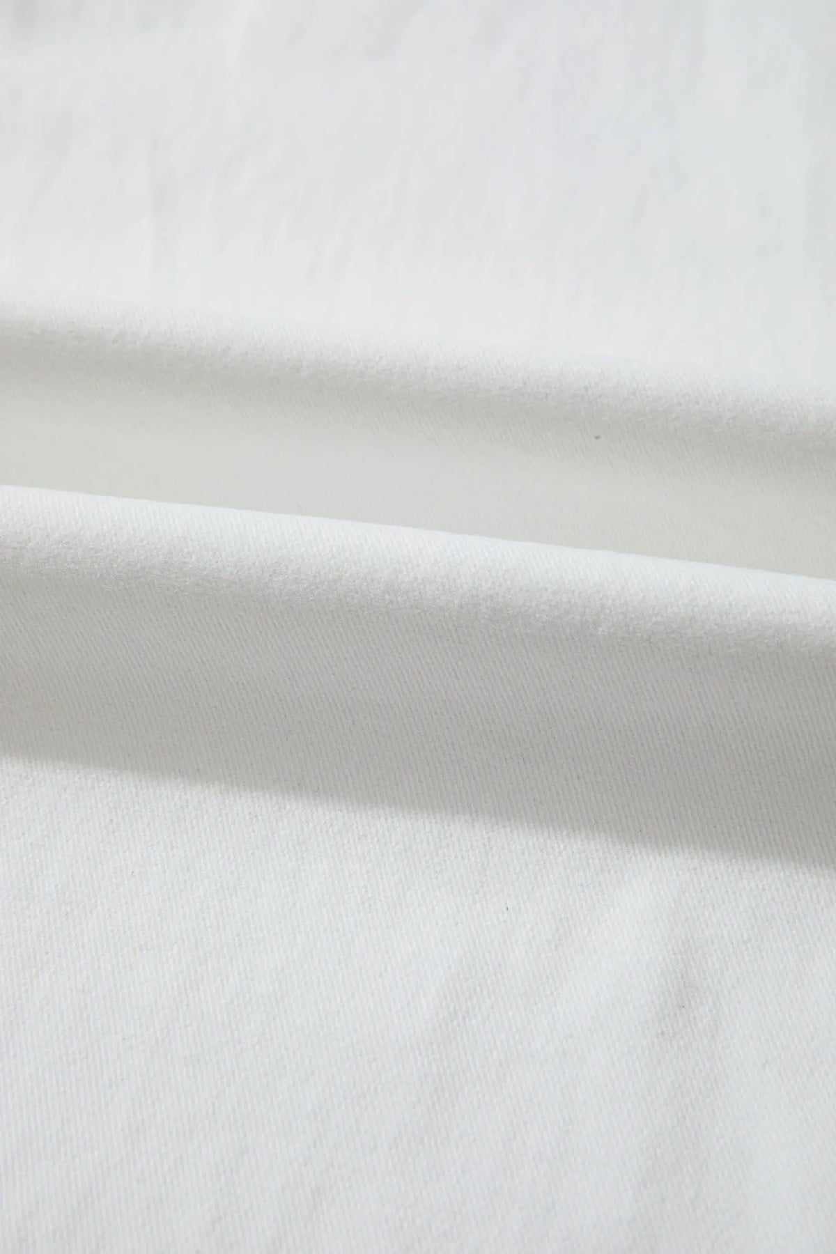 Solid Colour Loose Casual Jeans – White