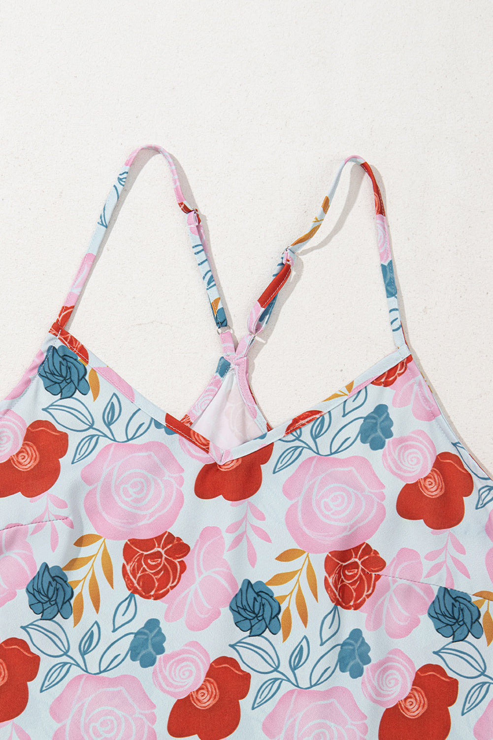 Multicolour Floral V Neck Cami Top and Ruffled Shorts Pyjamas eAura