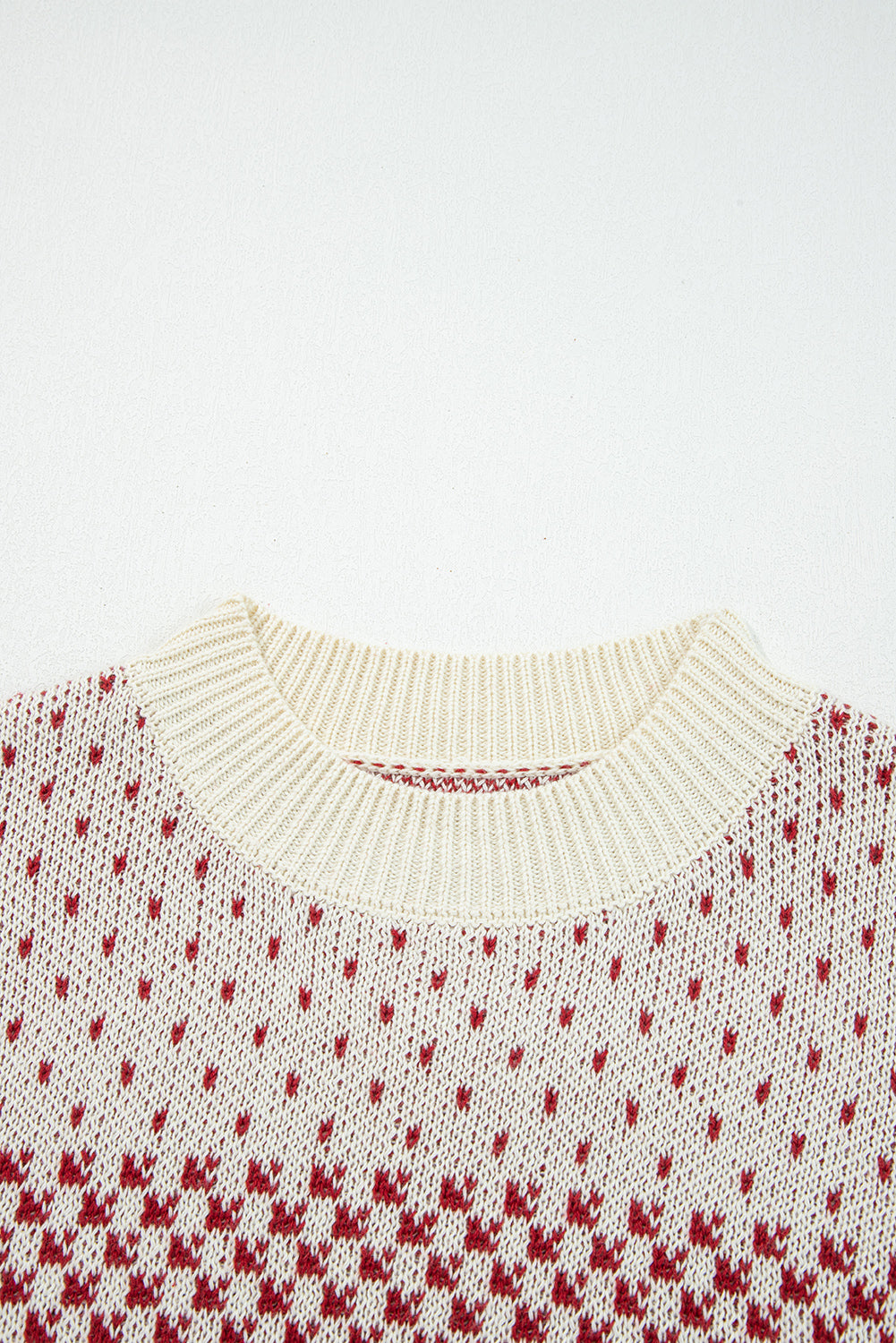Contrast Colour Pattern Lantern Sleeve Sweater - eAura