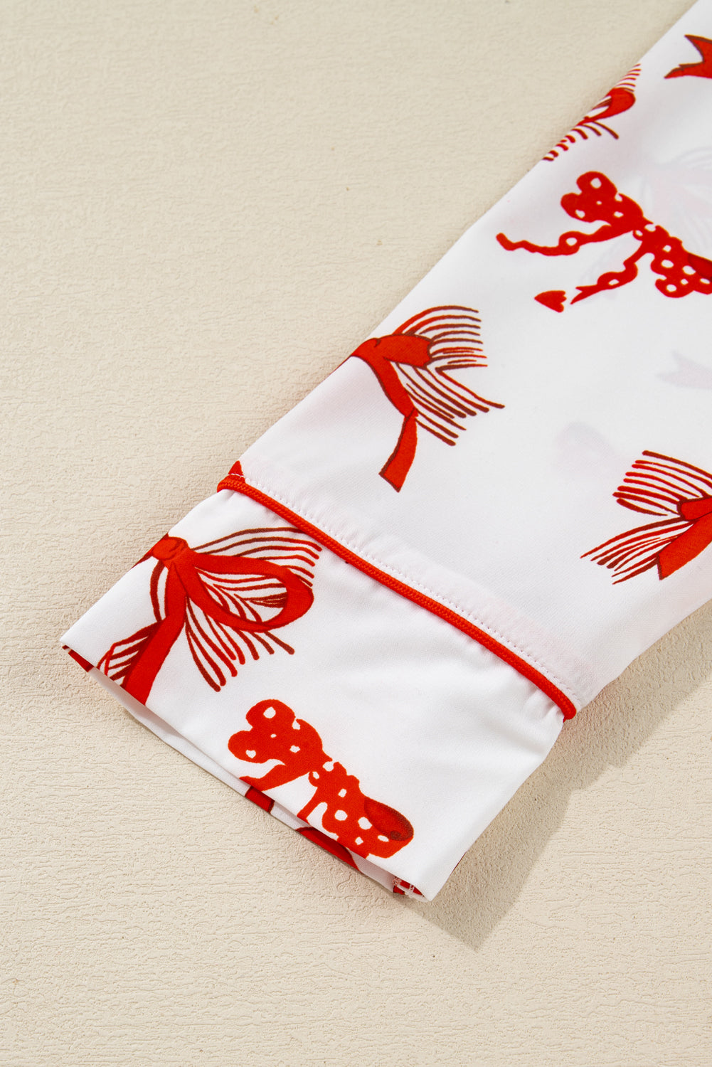 Red Christmas Bow Print Pyjama Set - eAura