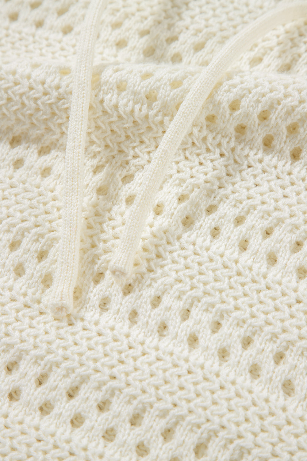 Peach Blossom Pointelle Knit Raglan Sleeve Hooded Sweater eAura