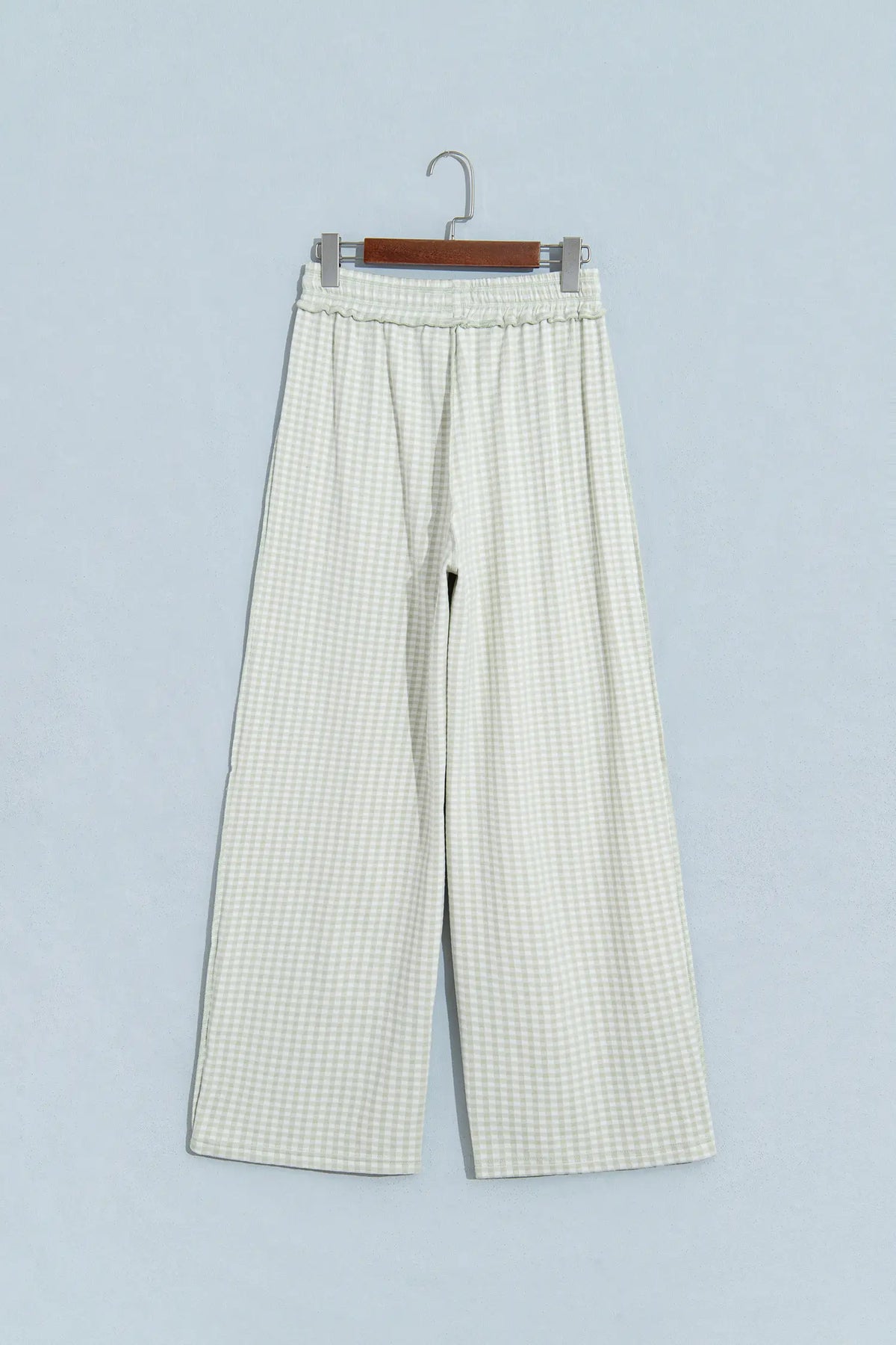 Plaid Contrast Trim Drawstring Elastic Waist Shift Pants – Green