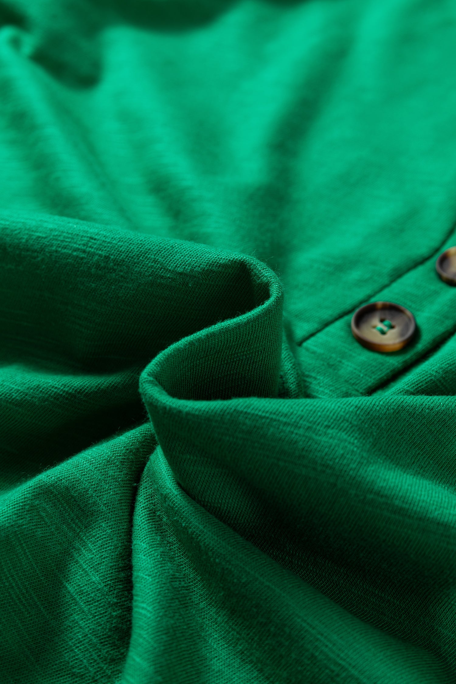 Button V-Neck Long Sleeve Top - eAura