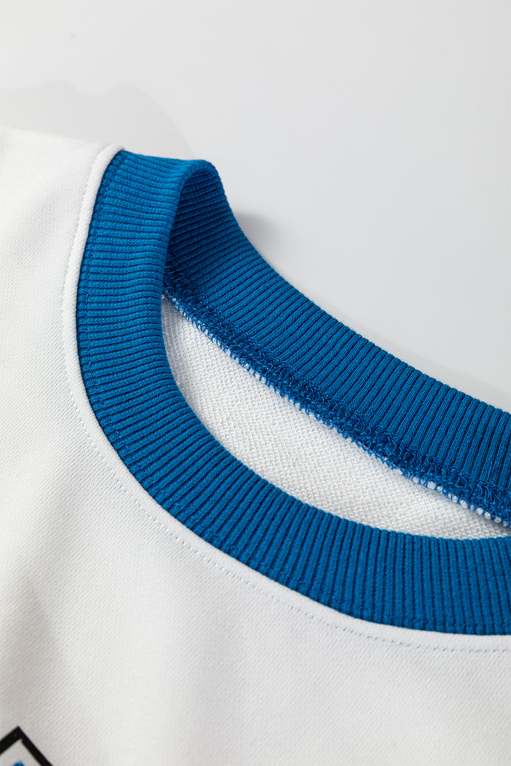 GAME DAY Letter Graphic Varsity Striped Baggy Sweatshirt - eAura