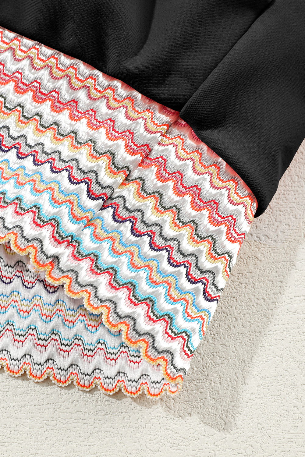 Peach Blossom Striped Patchwork Spaghetti Strap High Waist Bikini Swimsuit eAura